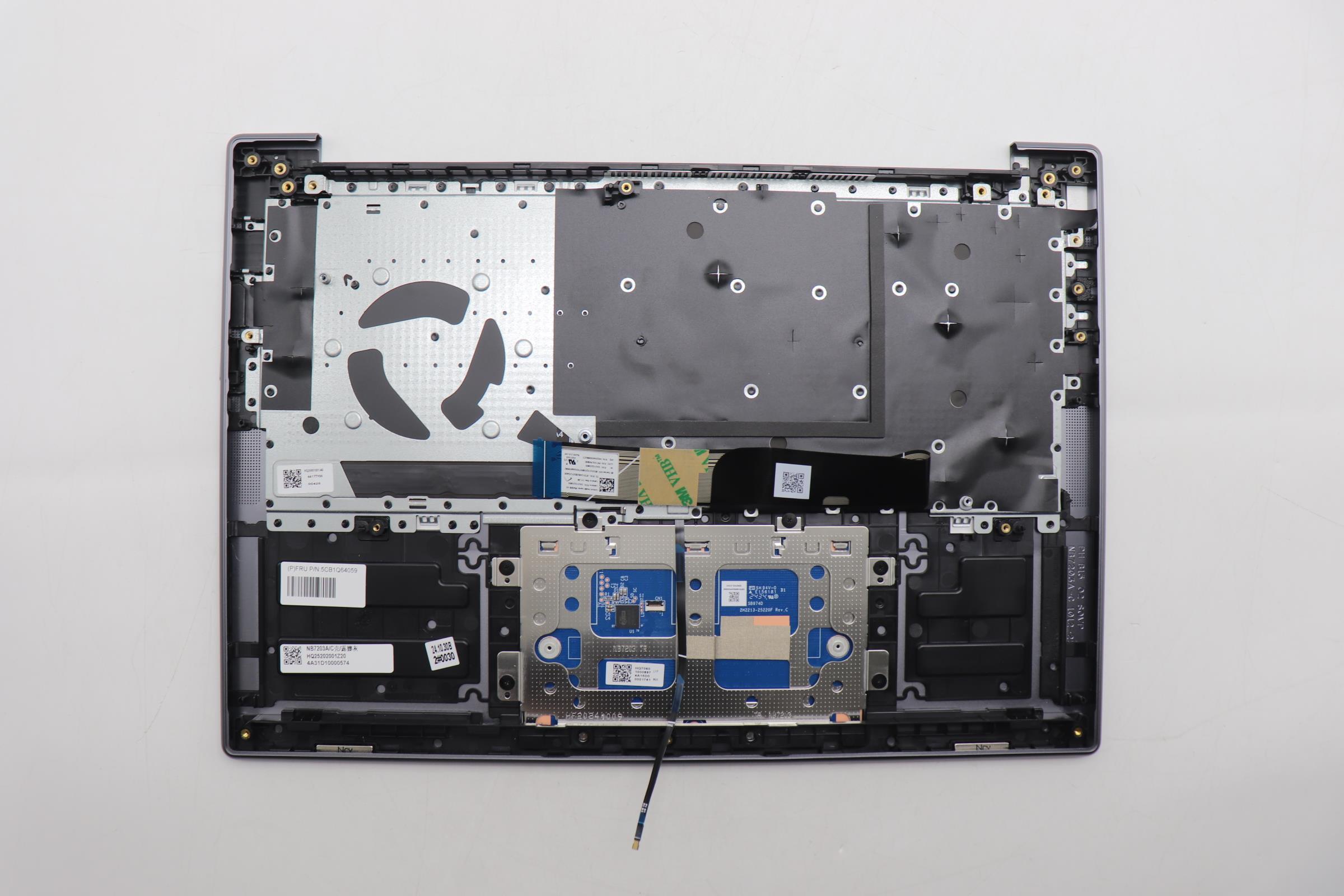 5CB1Q64059 - Original Lenovo Keyboard with Upper Cover (Palmrest),English,Luna Grey,Backlight