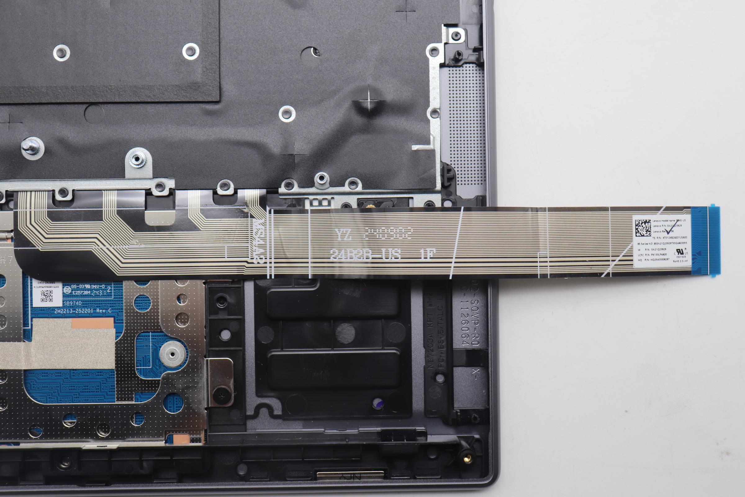 5CB1Q64089 - Original Lenovo Keyboard with Upper Cover (Palmrest),English,Luna Grey,Non_Backlight