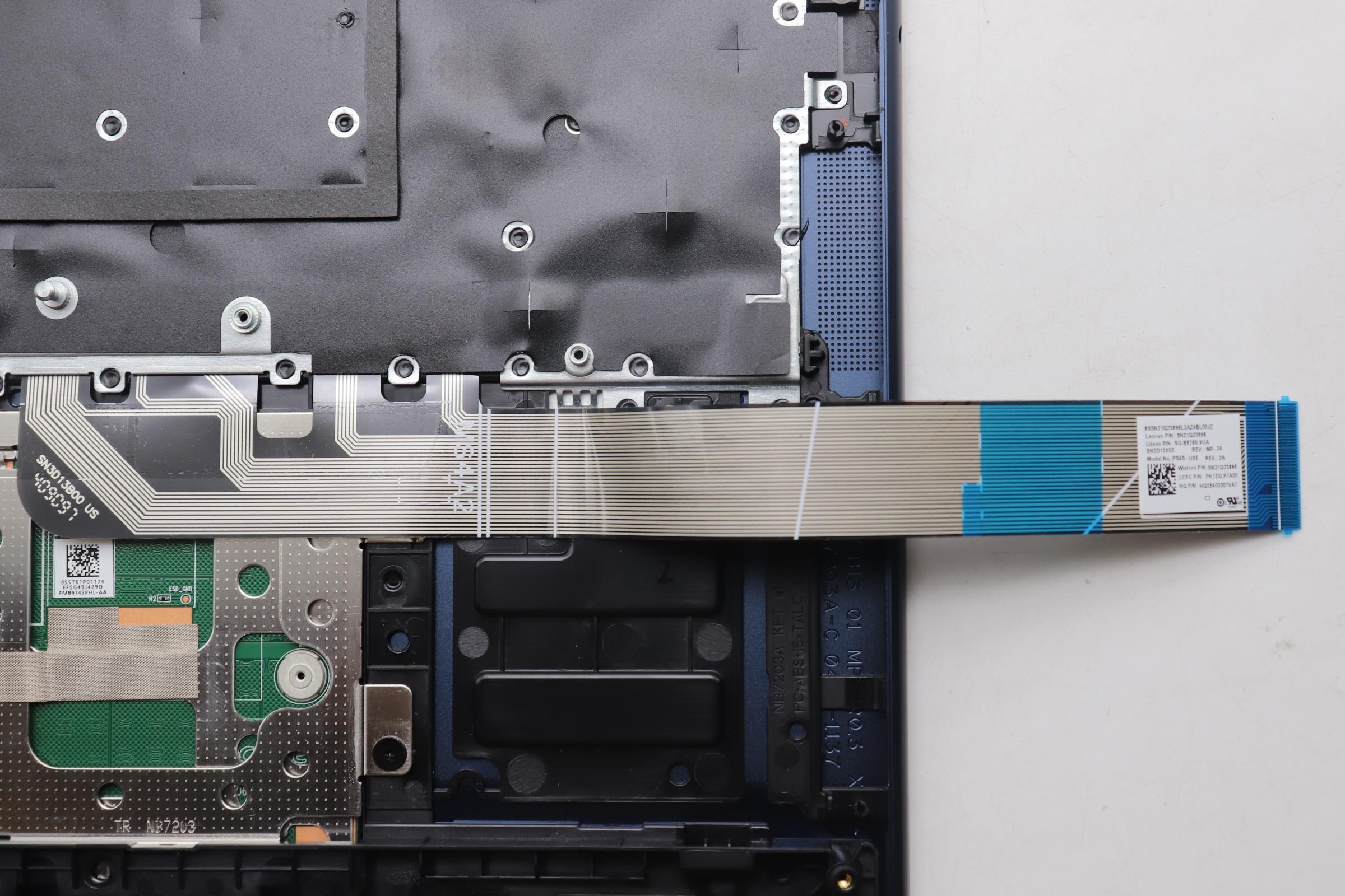 5CB1Q64149 - Original Lenovo Keyboard with Upper Cover (Palmrest),English,Cosmic Blue,Non_Backlight