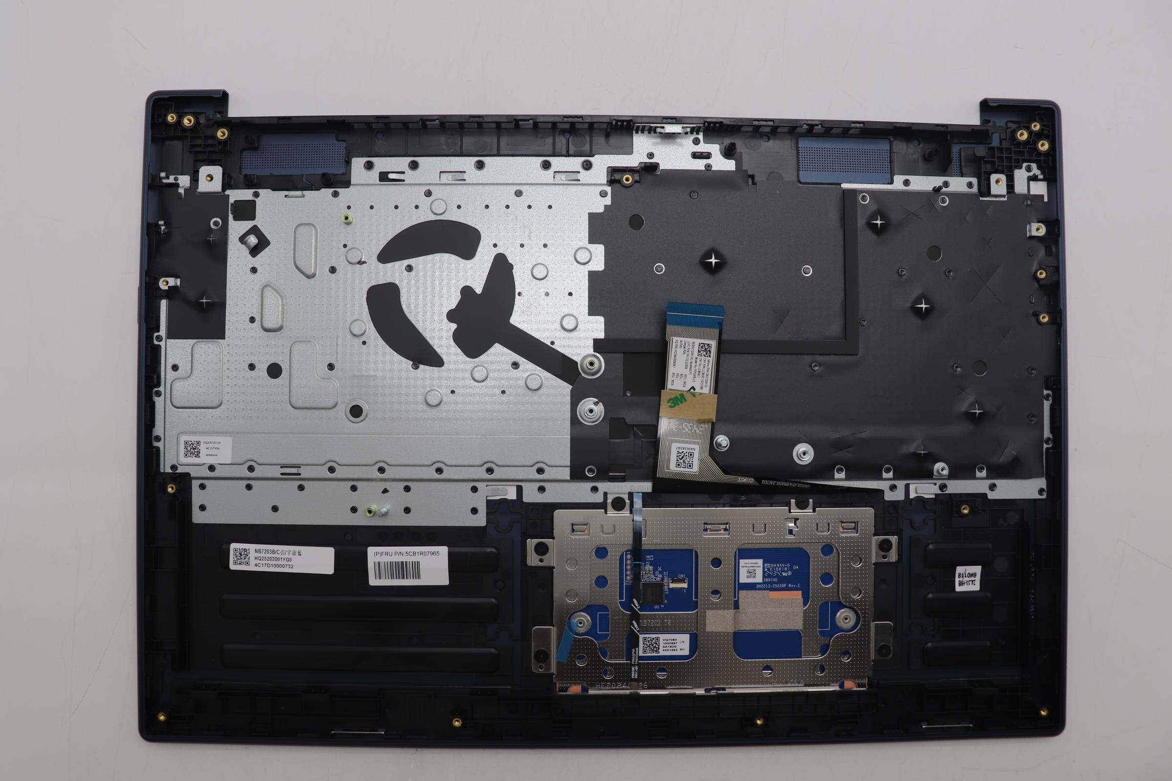 5CB1R07965 - Original Lenovo Keyboard with Upper Cover (Palmrest),English,Cosmic Blue,Backlight,3CELL