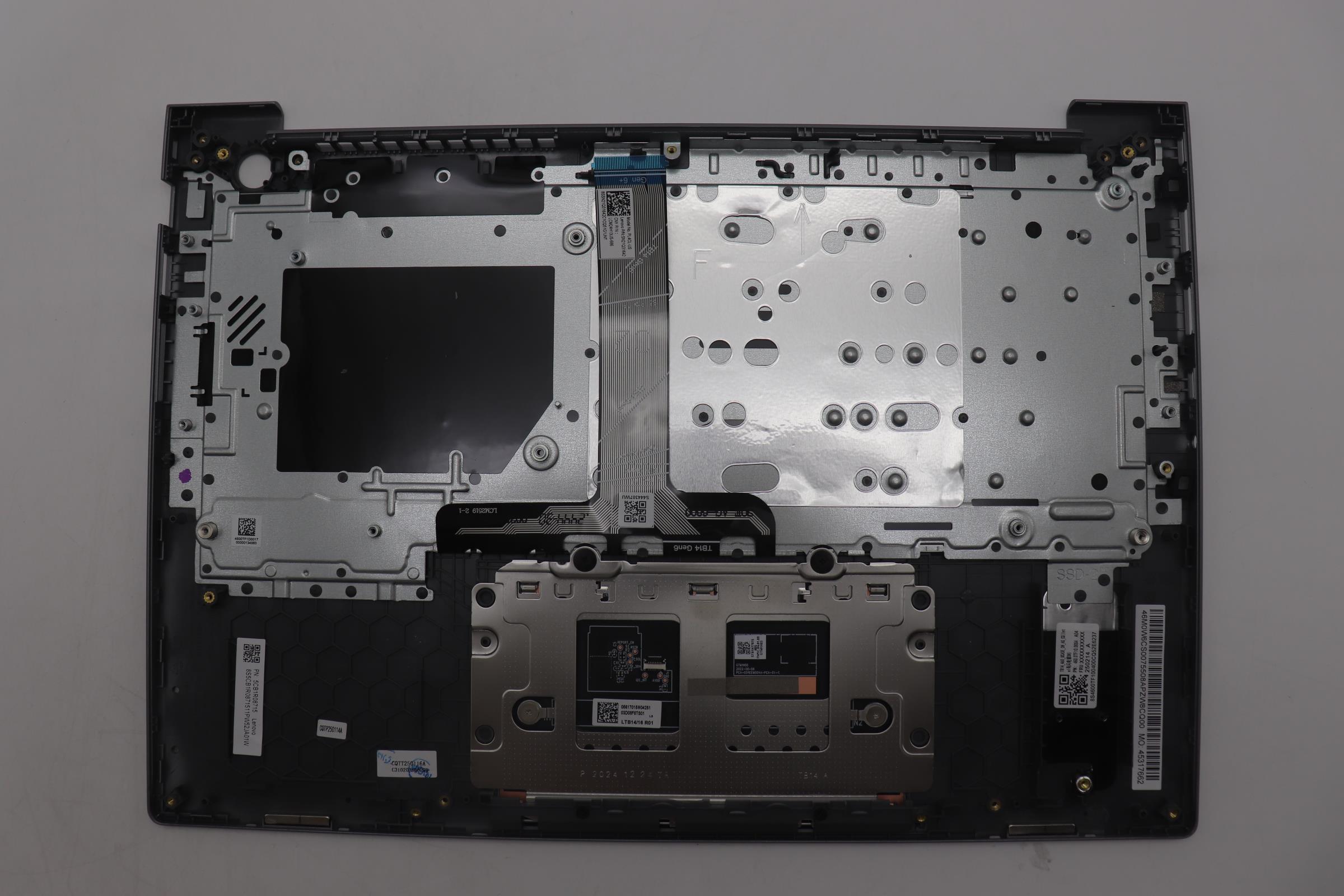 5CB1R08715 - Original Lenovo Keyboard with Upper Cover (Palmrest),English,Arctic Grey,Non_Backlight,U-series