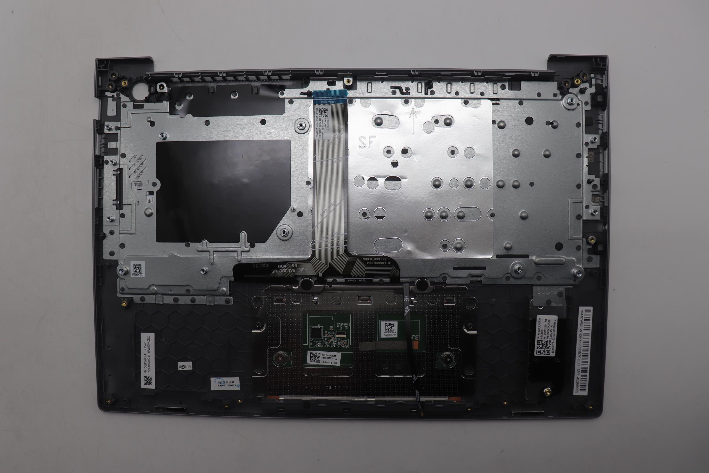 5CB1R08748 - Original Lenovo Keyboard with Upper Cover (Palmrest),English,Arctic Grey,Backlight,U-series