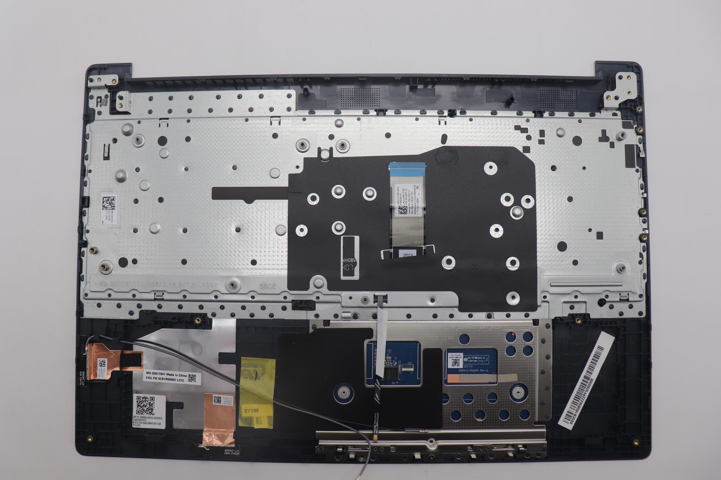 5CB1R08962 - Original Lenovo Keyboard with Upper Cover (Palmrest), English, Cosmic Blue, Backlight