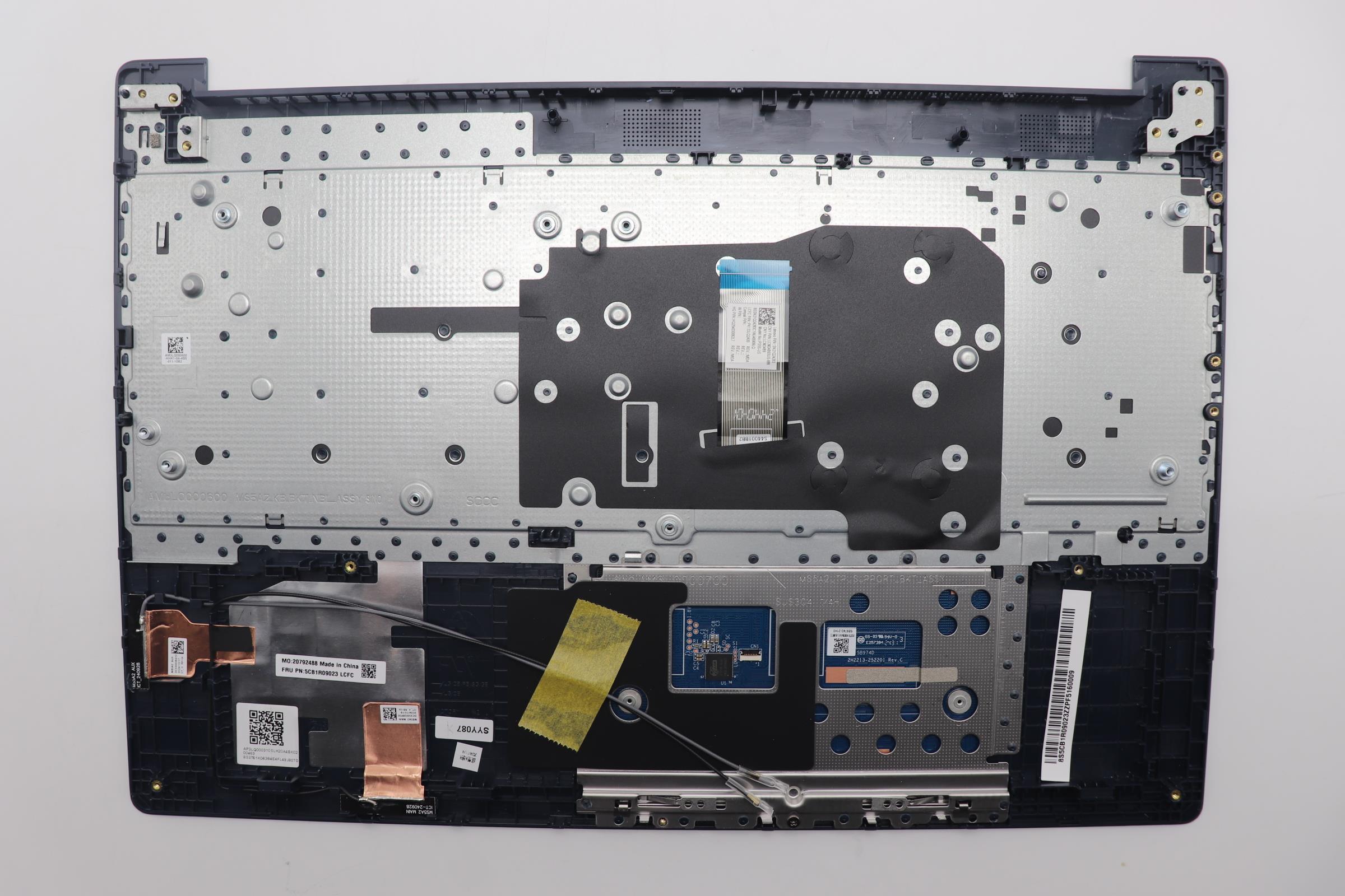5CB1R09023 - Original Lenovo Keyboard with Upper Cover (Palmrest), English, Cosmic Blue, Non_Backlight
