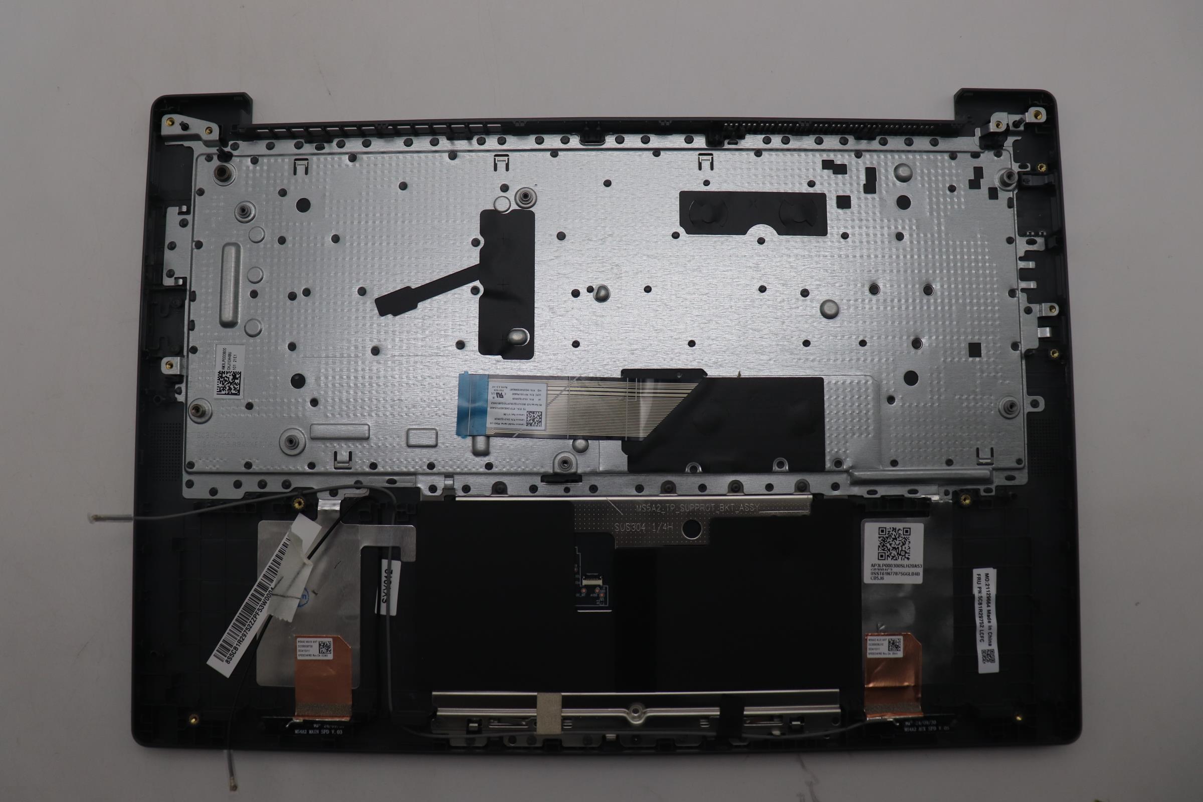 5CB1R29752 - Original Lenovo Keyboard with Upper Cover (Palmrest), English, Luna Grey, Non_Backlight