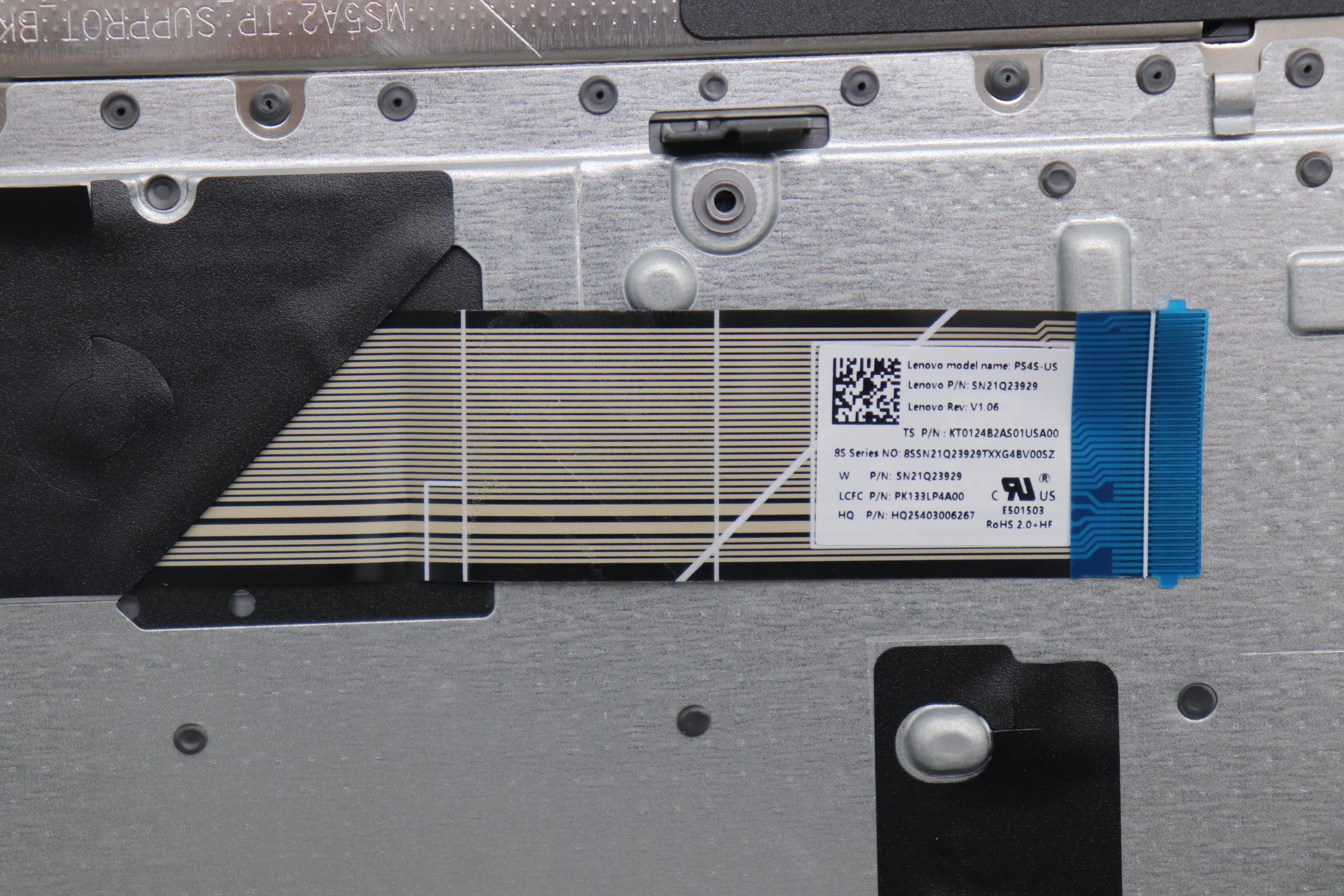 5CB1R29752 - Original Lenovo Keyboard with Upper Cover (Palmrest), English, Luna Grey, Non_Backlight