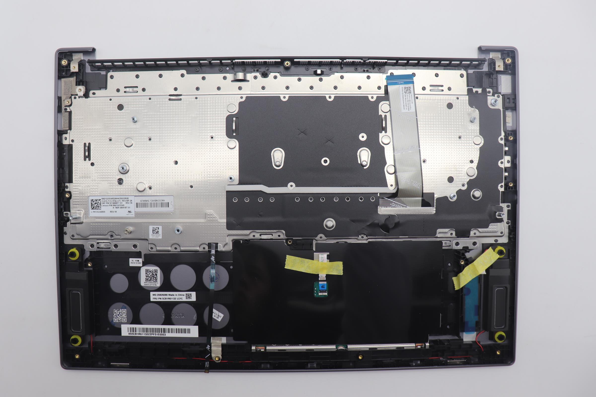 5CB1R61132 - Original Lenovo Keyboard with Upper Cover (Palmrest), English, Luna Grey, UMA