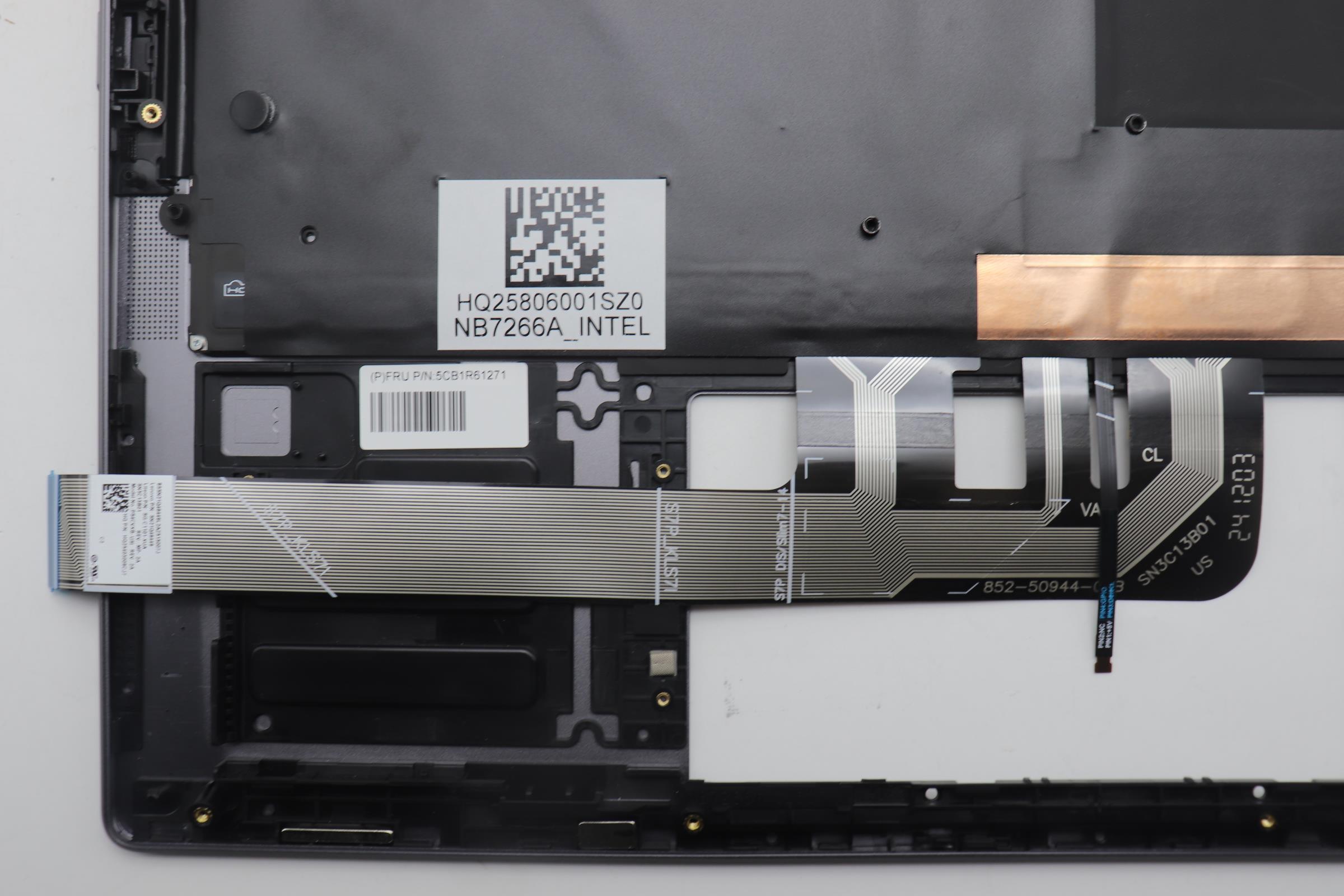 5CB1R61271 - Original Lenovo Keyboard with Upper Cover (Palmrest), English Euro, Luna Grey, Non_FingerPrint, Puresight Logo