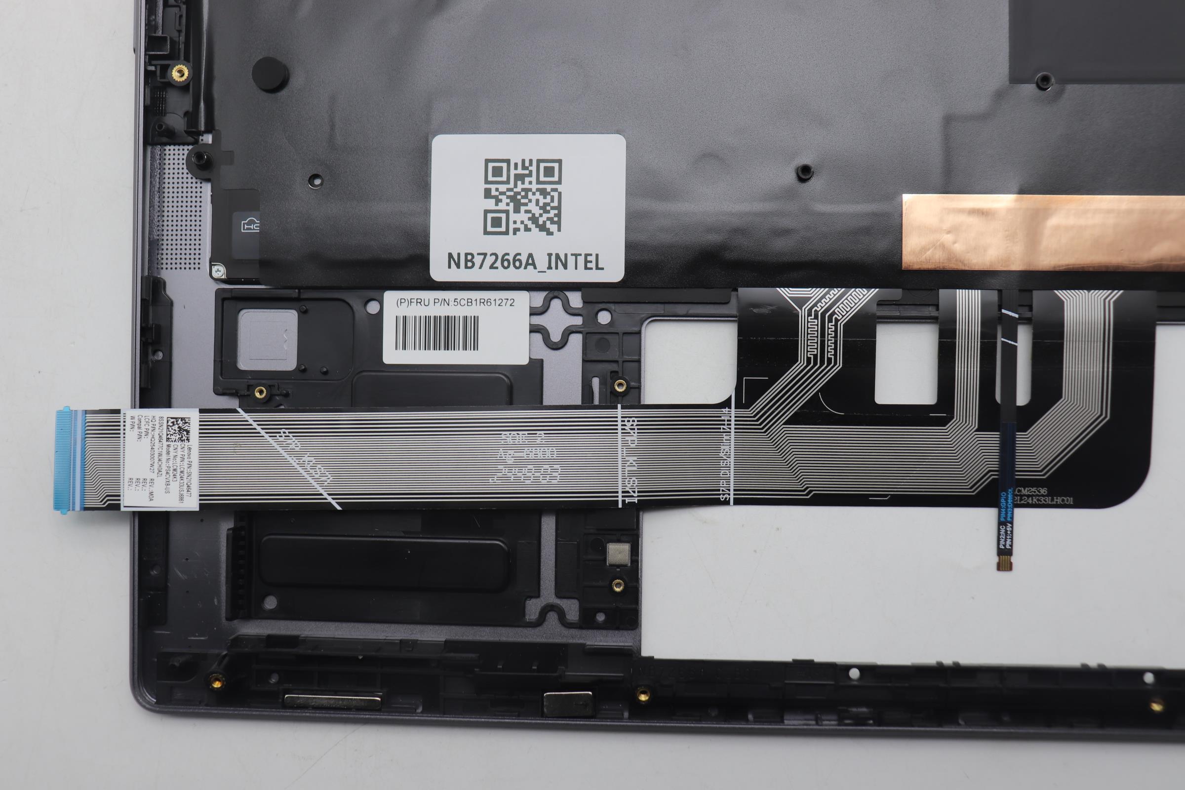 5CB1R61272 - Original Lenovo Keyboard with Upper Cover (Palmrest), English, Luna Grey, Non_FingerPrint, Puresight Logo