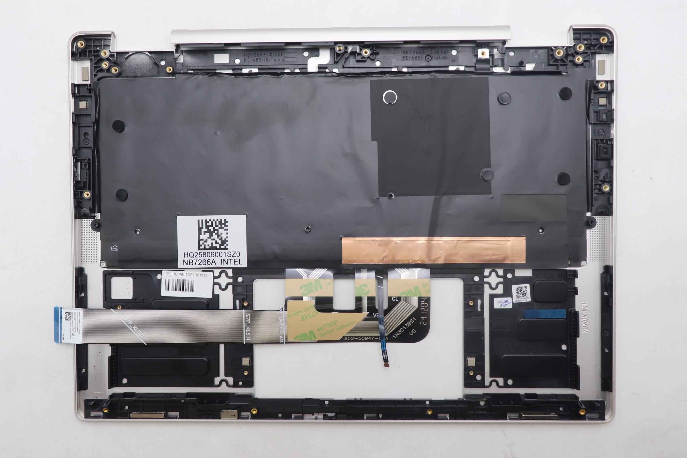 5CB1R61335 - Original Lenovo Keyboard with Upper Cover (Palmrest), English Euro, Seashell, Non_FingerPrint, Puresight Logo