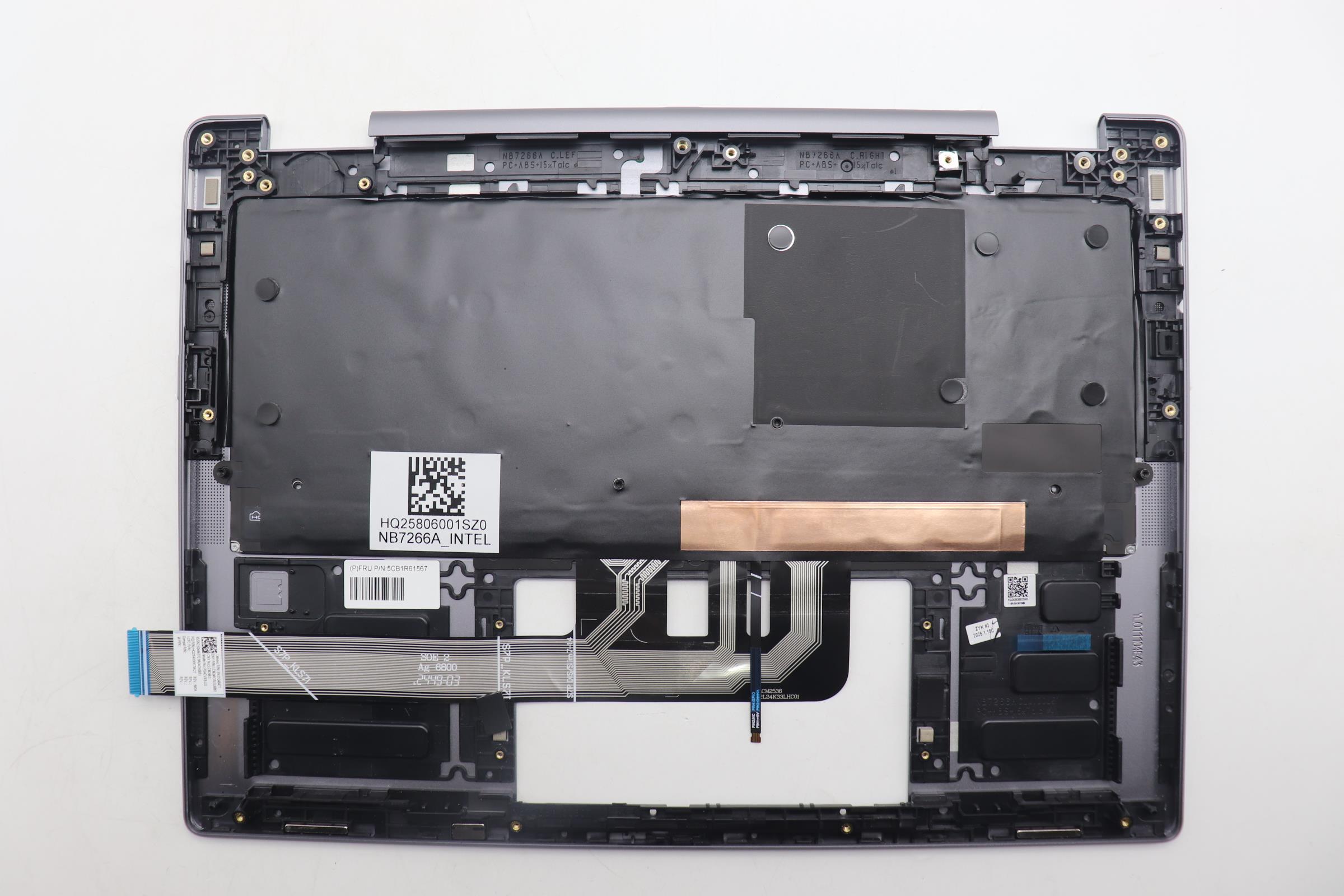 5CB1R61567 - Original Lenovo Keyboard with Upper Cover (Palmrest), English, Luna Grey, Non_FingerPrint, Non_Puresight Logo
