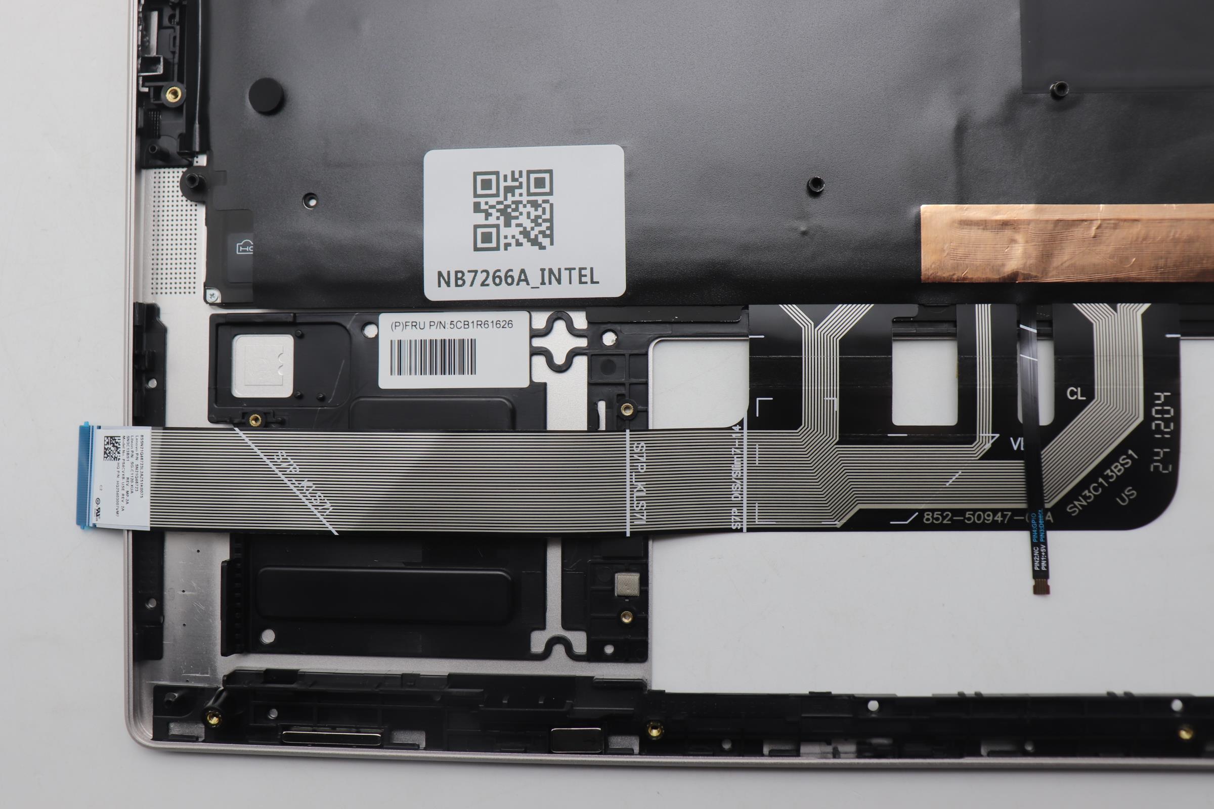 5CB1R61626 - Original Lenovo Keyboard with Upper Cover (Palmrest), English, Seashell, Non_FingerPrint, Non_Puresight Logo