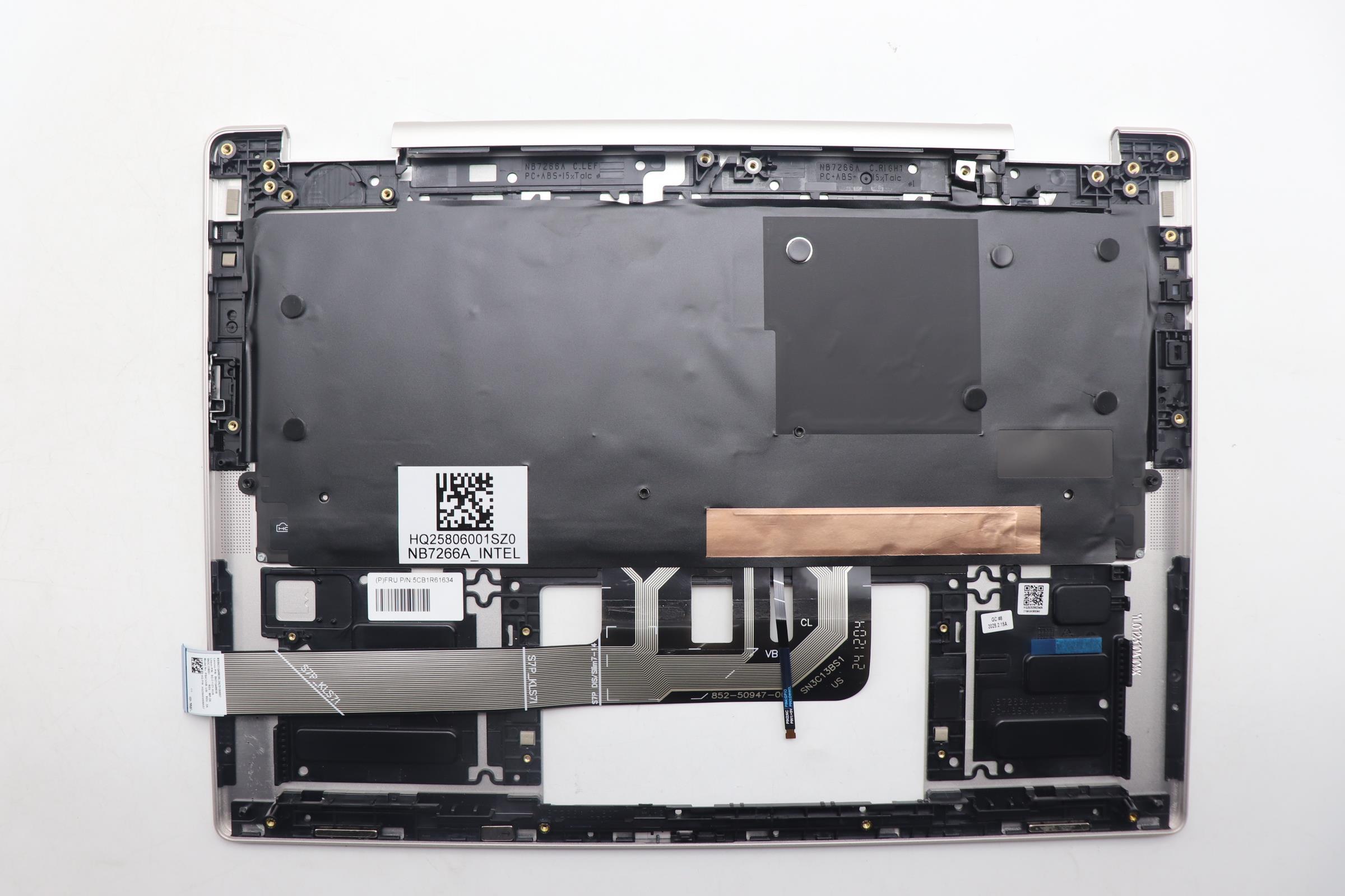 5CB1R61634 - Original Lenovo Keyboard with Upper Cover (Palmrest), English Euro, Seashell, Non_FingerPrint, Non_Puresight Logo