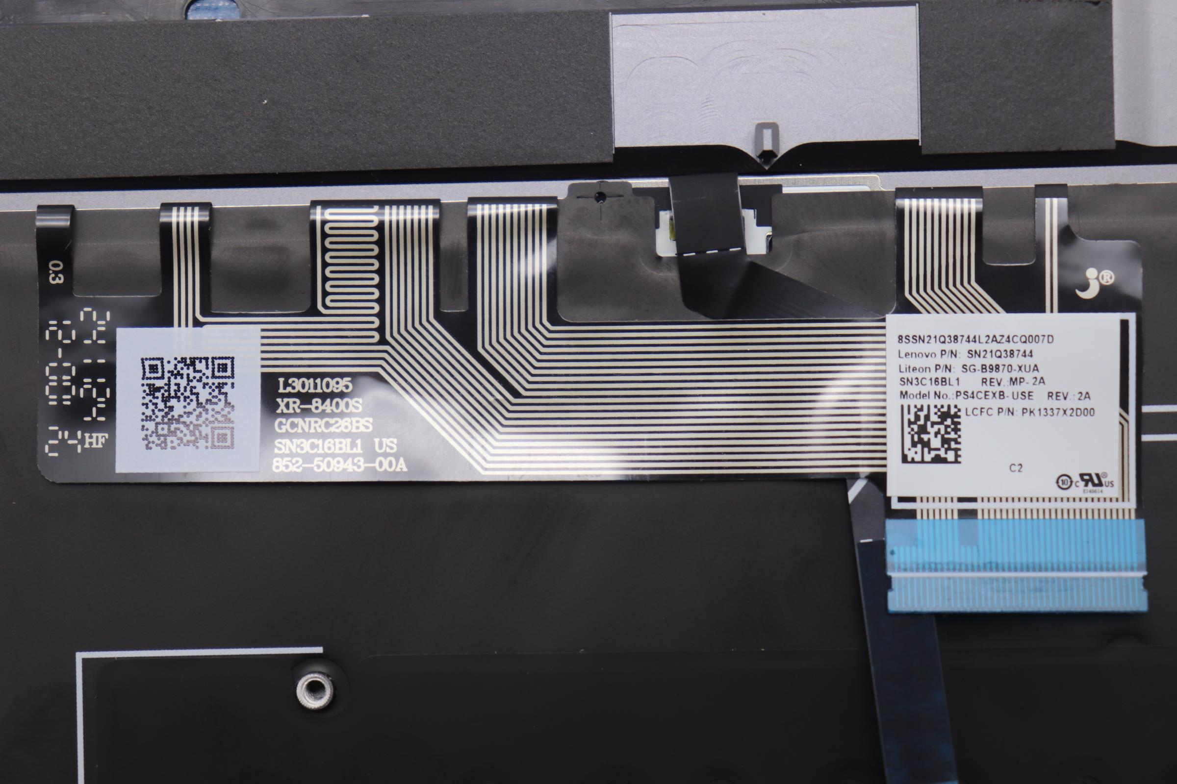 5CB1R61674 - Original Lenovo Keyboard with Upper Cover (Palmrest), English, Luna Grey, Non_Puresight Logo, Screw