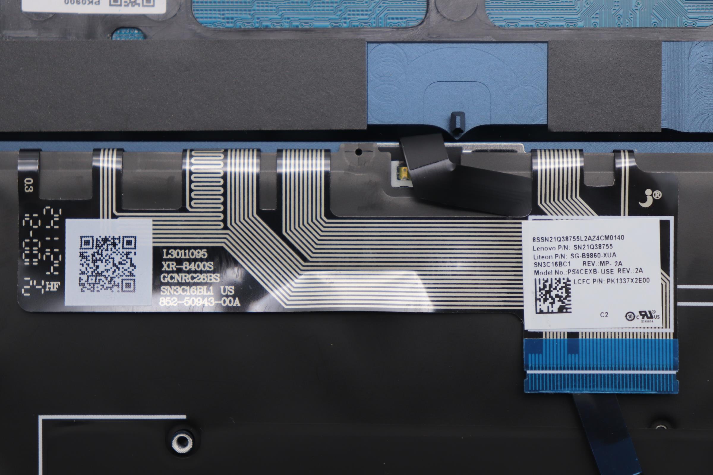 5CB1R61734 - Original Lenovo Keyboard with Upper Cover (Palmrest), English, Cosmic Blue, Non_Puresight Logo, Screw
