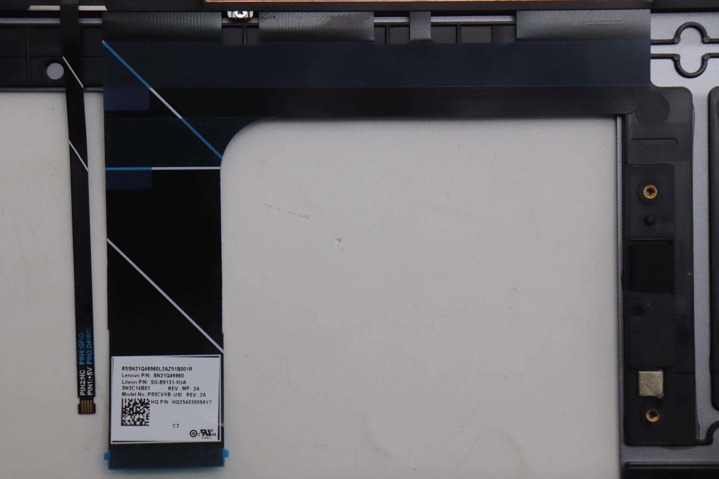 5CB1R68085 - Original Lenovo Keyboard with Upper Cover (Palmrest), English Euro, Luna Grey, Puresight Logo, Non_FingerPrint