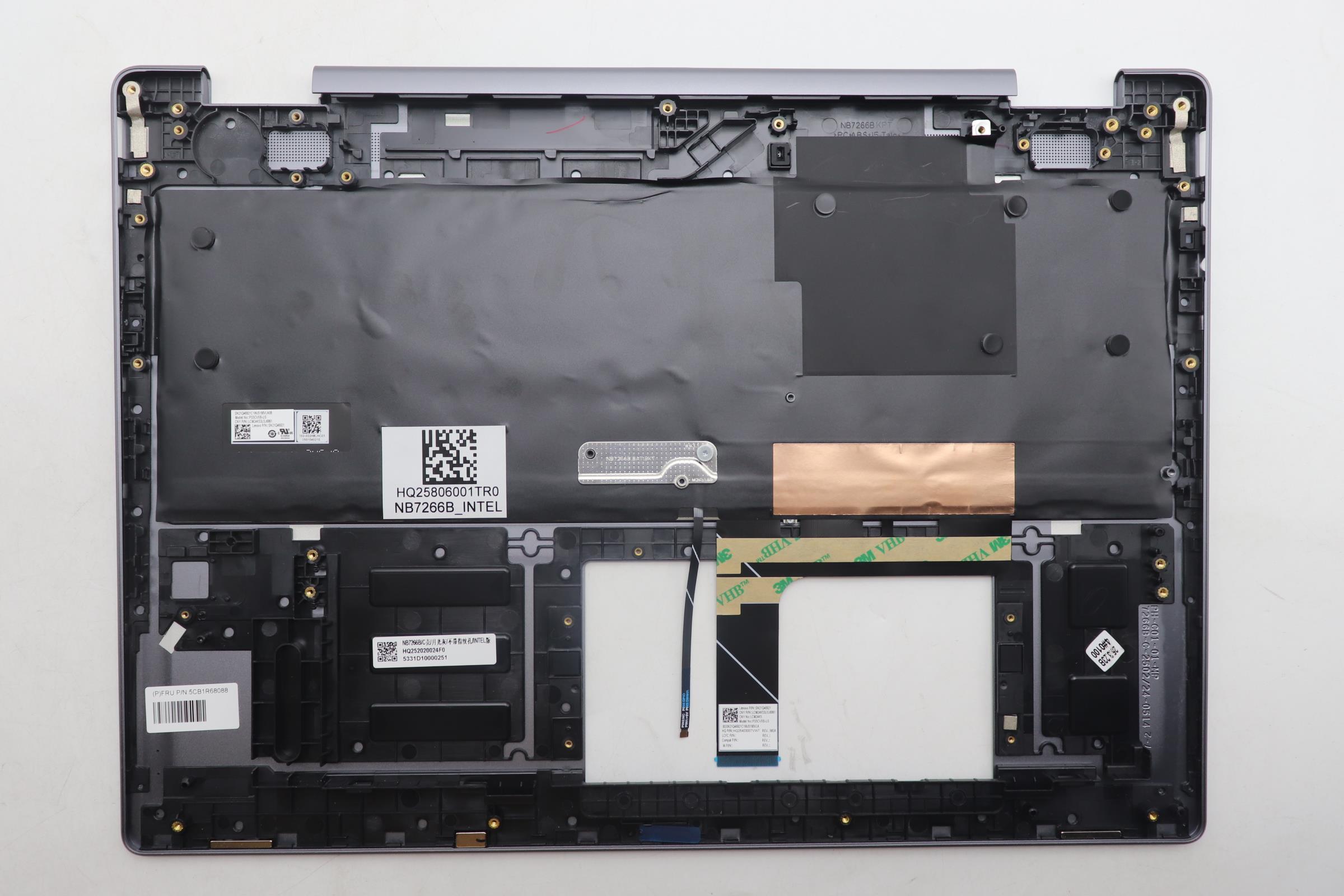 5CB1R68088 - Original Lenovo Keyboard with Upper Cover (Palmrest), English, Luna Grey, Non_Puresight Logo, Non_FingerPrint