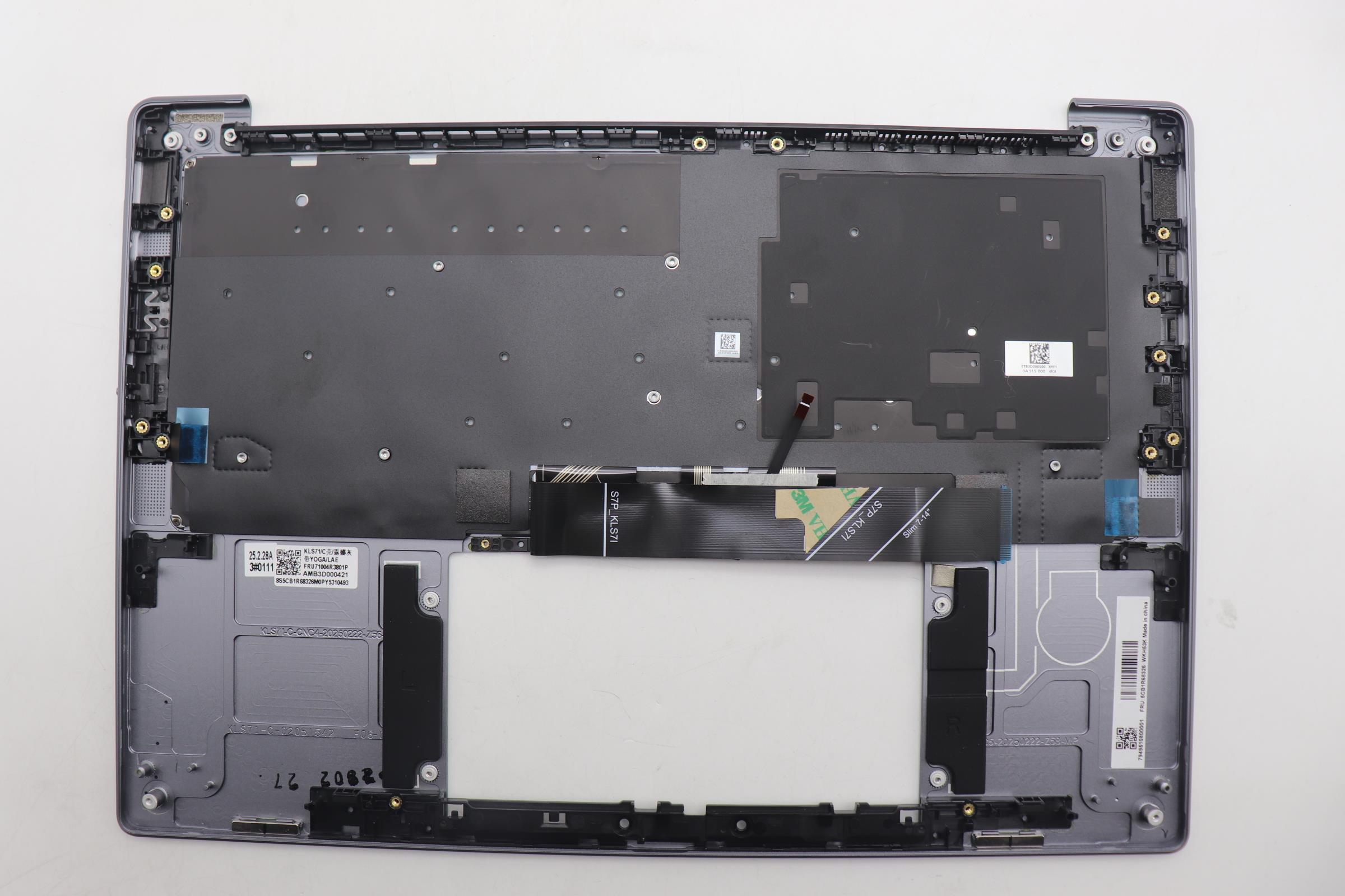 5CB1R68326 - Original Lenovo Keyboard with Upper Cover (Palmrest), English, Luna Grey, Non_Puresight Logo