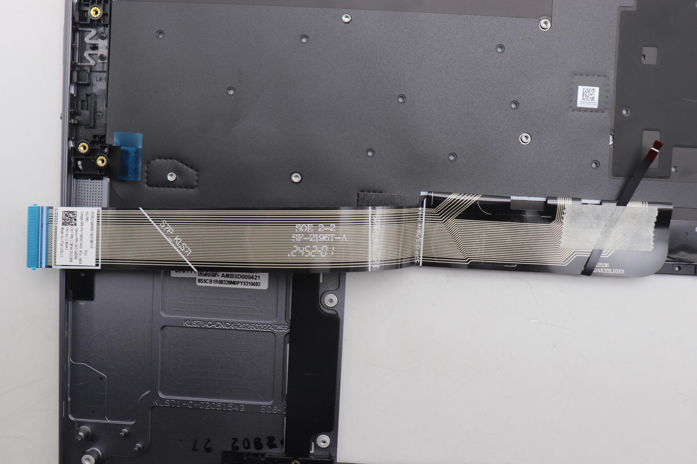 5CB1R68326 - Original Lenovo Keyboard with Upper Cover (Palmrest), English, Luna Grey, Non_Puresight Logo
