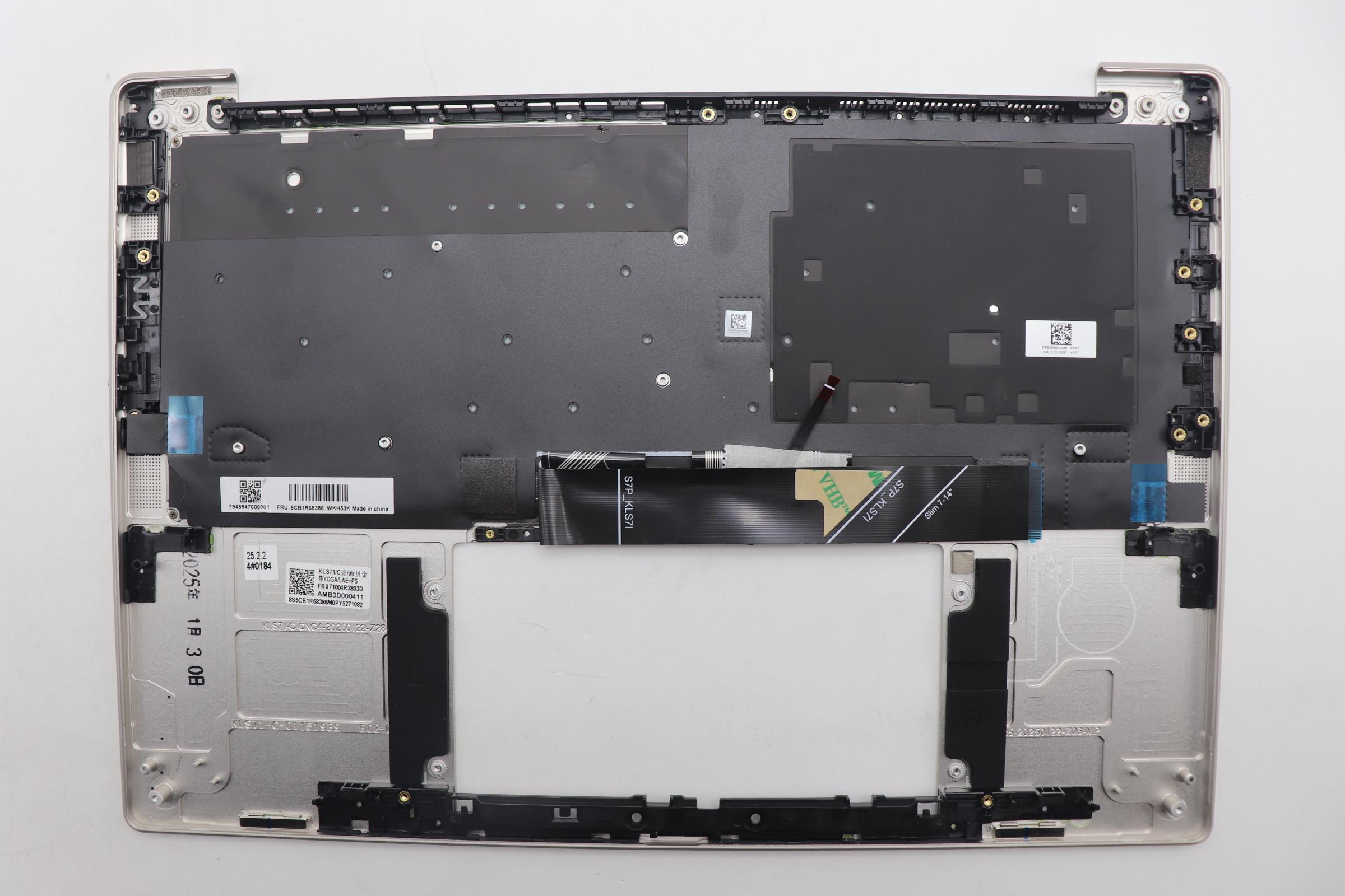 5CB1R68386 - Original Lenovo Keyboard with Upper Cover (Palmrest), English, Seashell, Puresight Logo