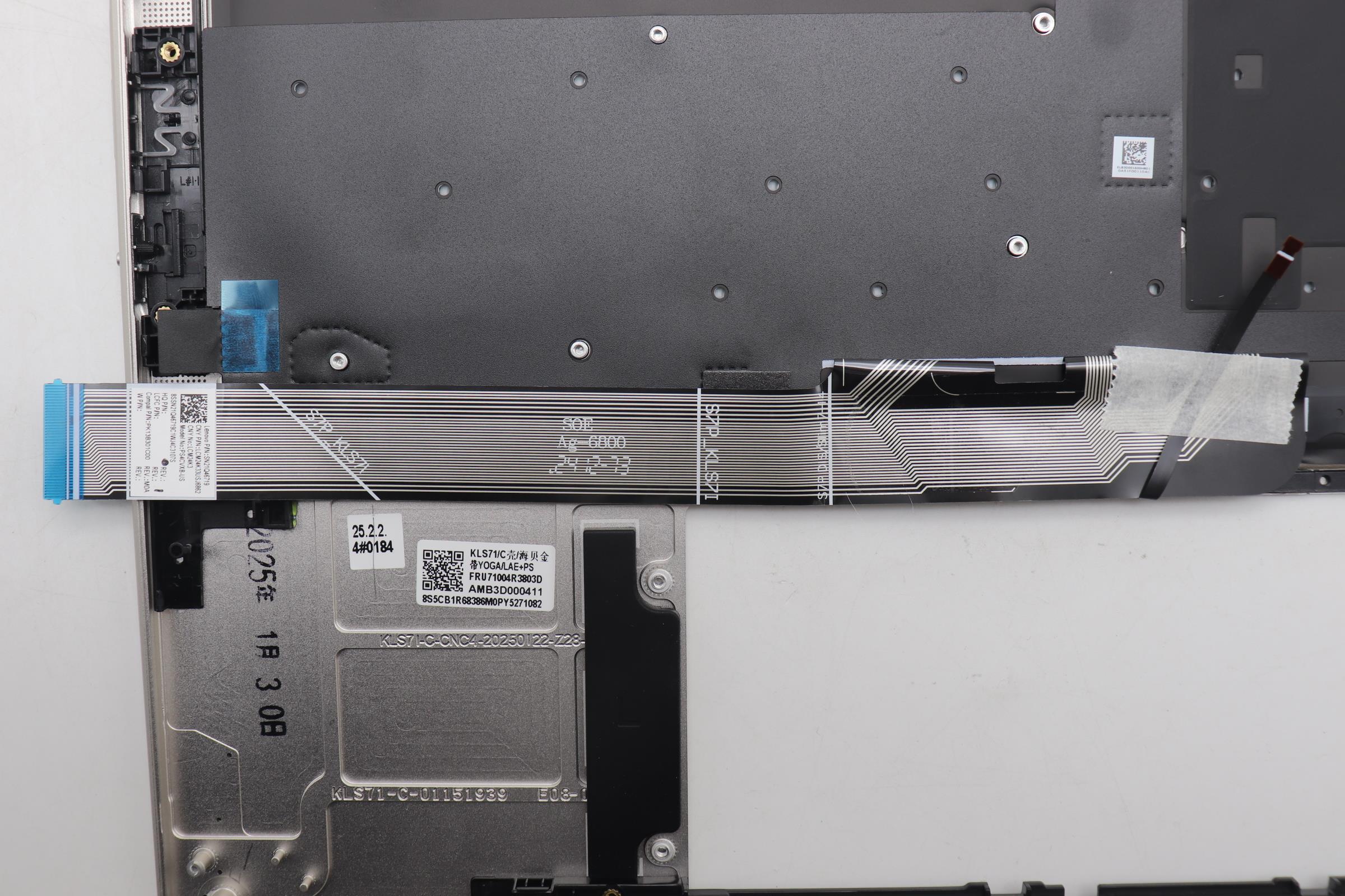 5CB1R68386 - Original Lenovo Keyboard with Upper Cover (Palmrest), English, Seashell, Puresight Logo