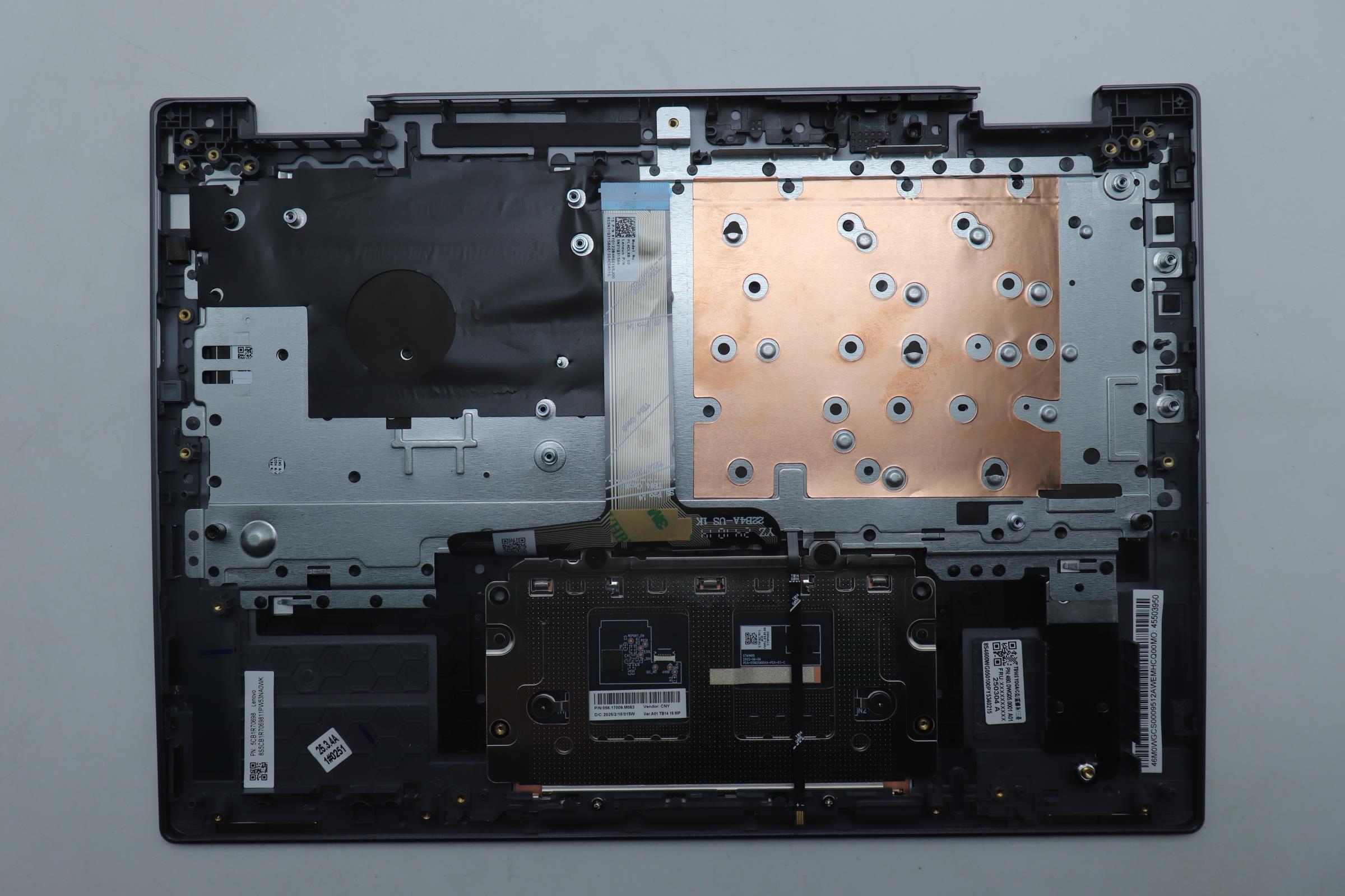 5CB1R70698 - Original Lenovo Keyboard with Upper Cover (Palmrest), English, Luna Grey, Backlight