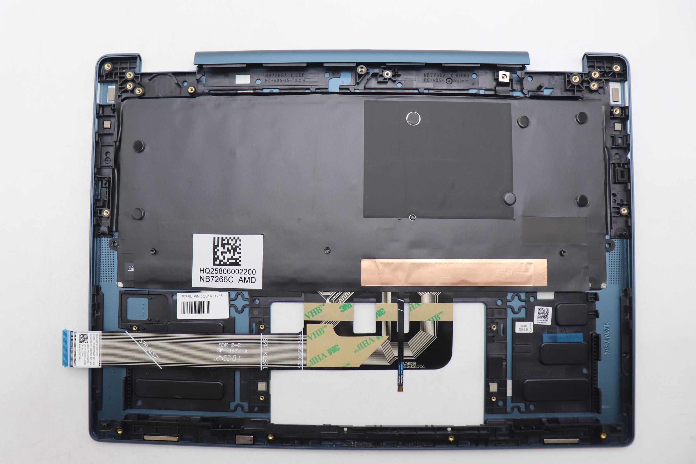 5CB1R71285 - Original Lenovo Keyboard with Upper Cover (Palmrest), English, Tidal Teal, Non_FingerPrint, Puresight Logo