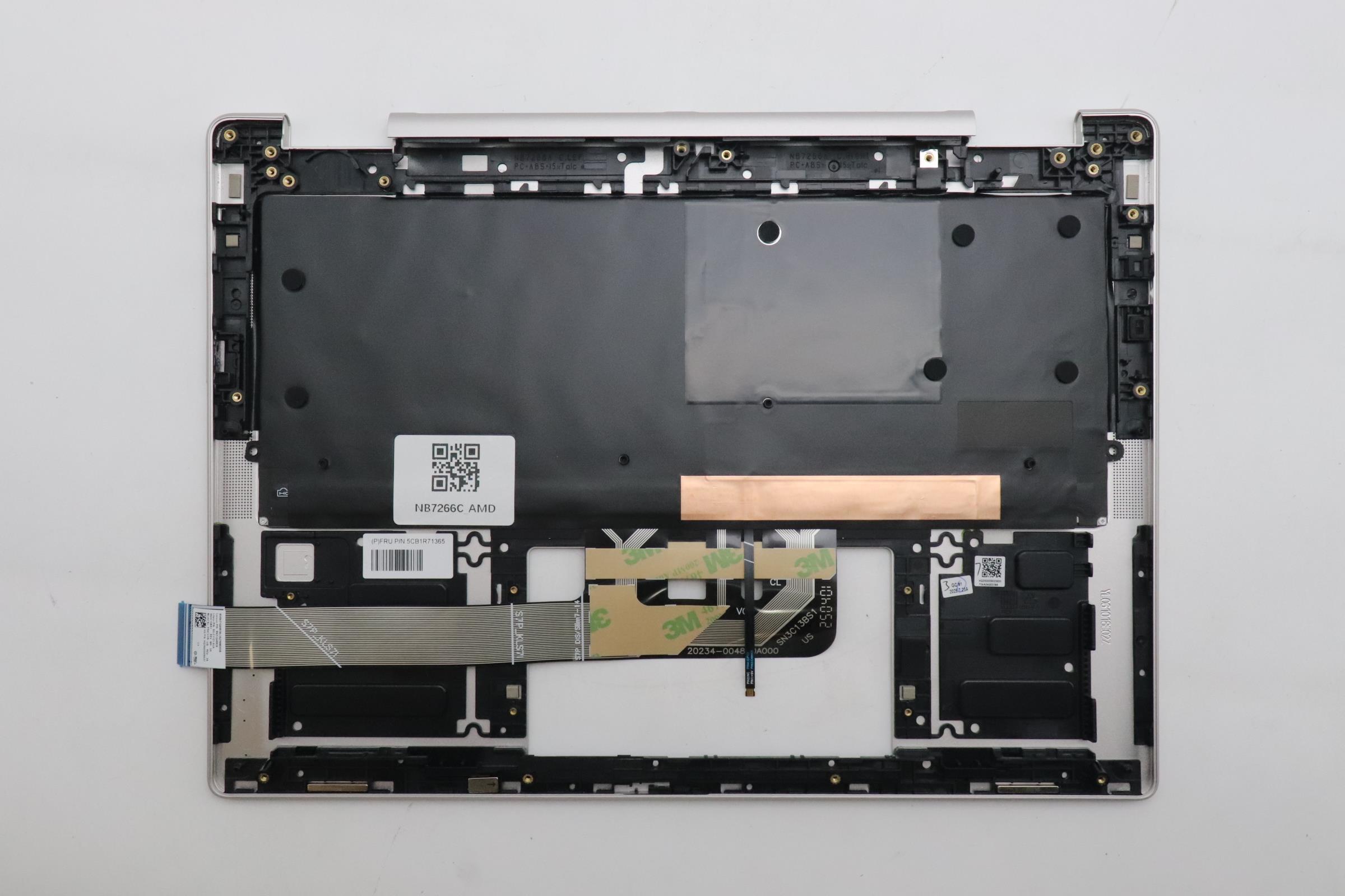 5CB1R71365 - Original Lenovo Keyboard with Upper Cover (Palmrest), English Euro, Seashell, Non_FingerPrint, Puresight Logo