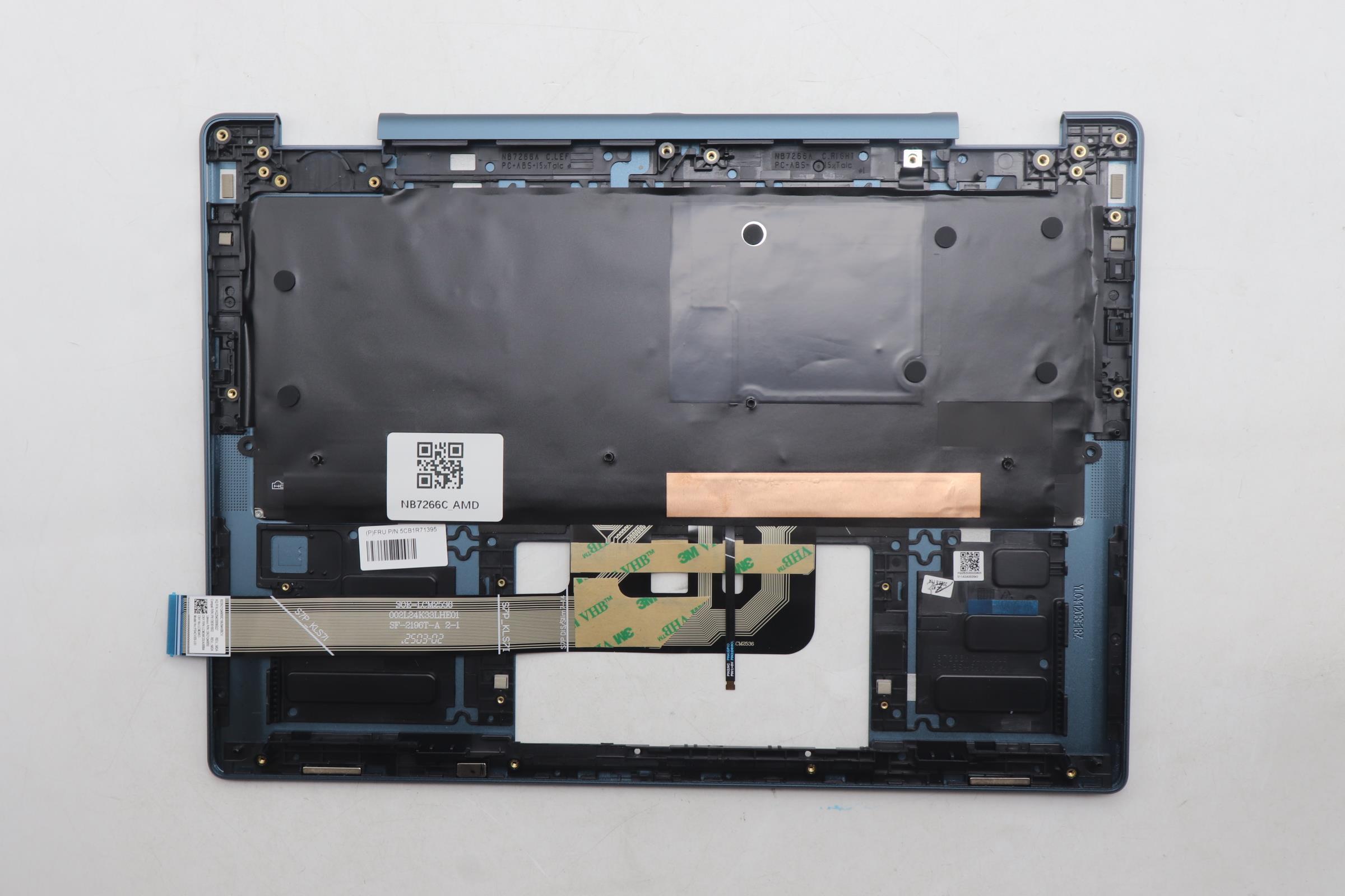 5CB1R71395 - Original Lenovo Keyboard with Upper Cover (Palmrest), English Euro, Tidal Teal, Non_FingerPrint, Non_Puresight Logo