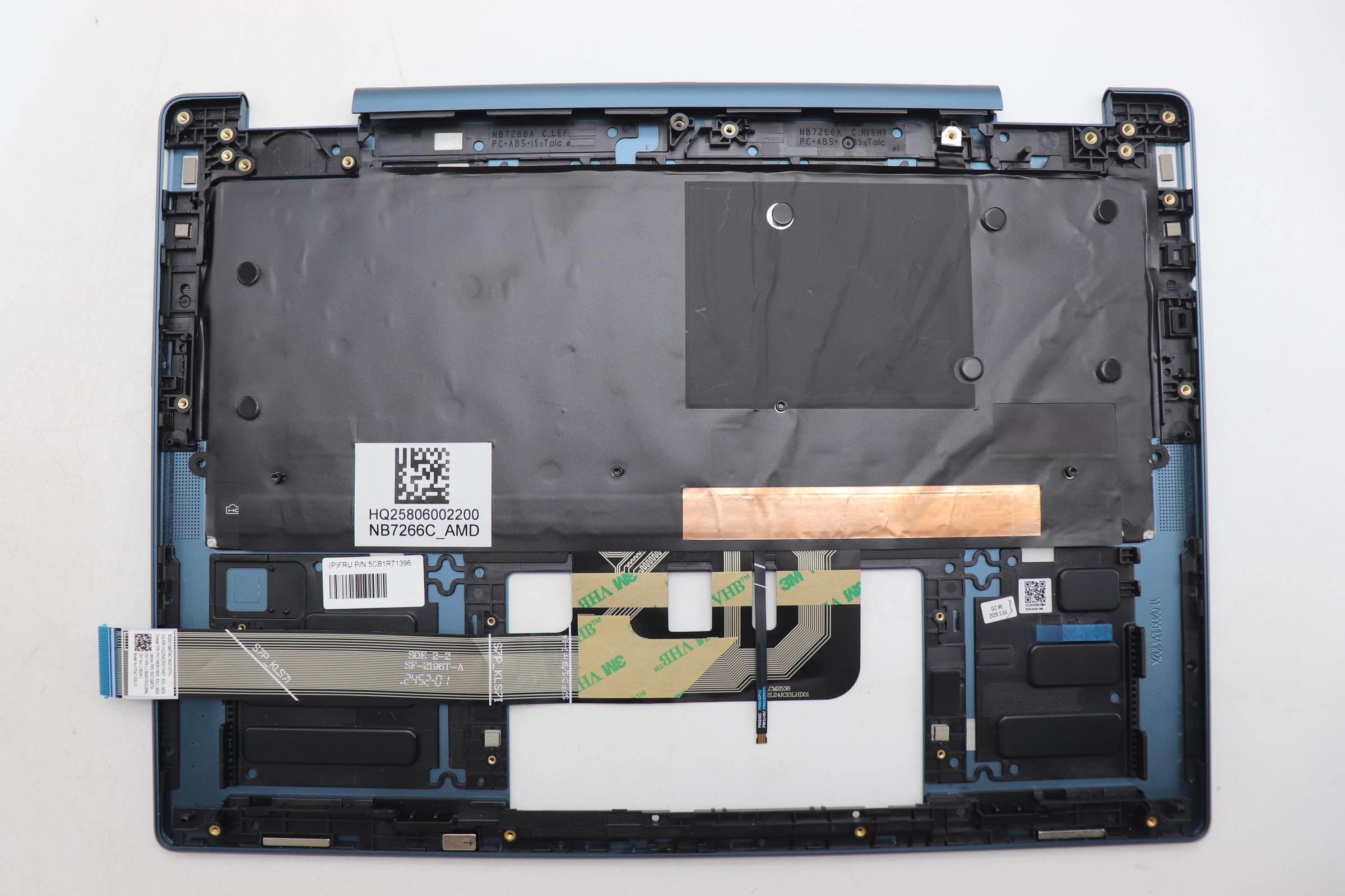 5CB1R71396 - Original Lenovo Keyboard with Upper Cover (Palmrest), English, Tidal Teal, Non_FingerPrint, Non_Puresight Logo