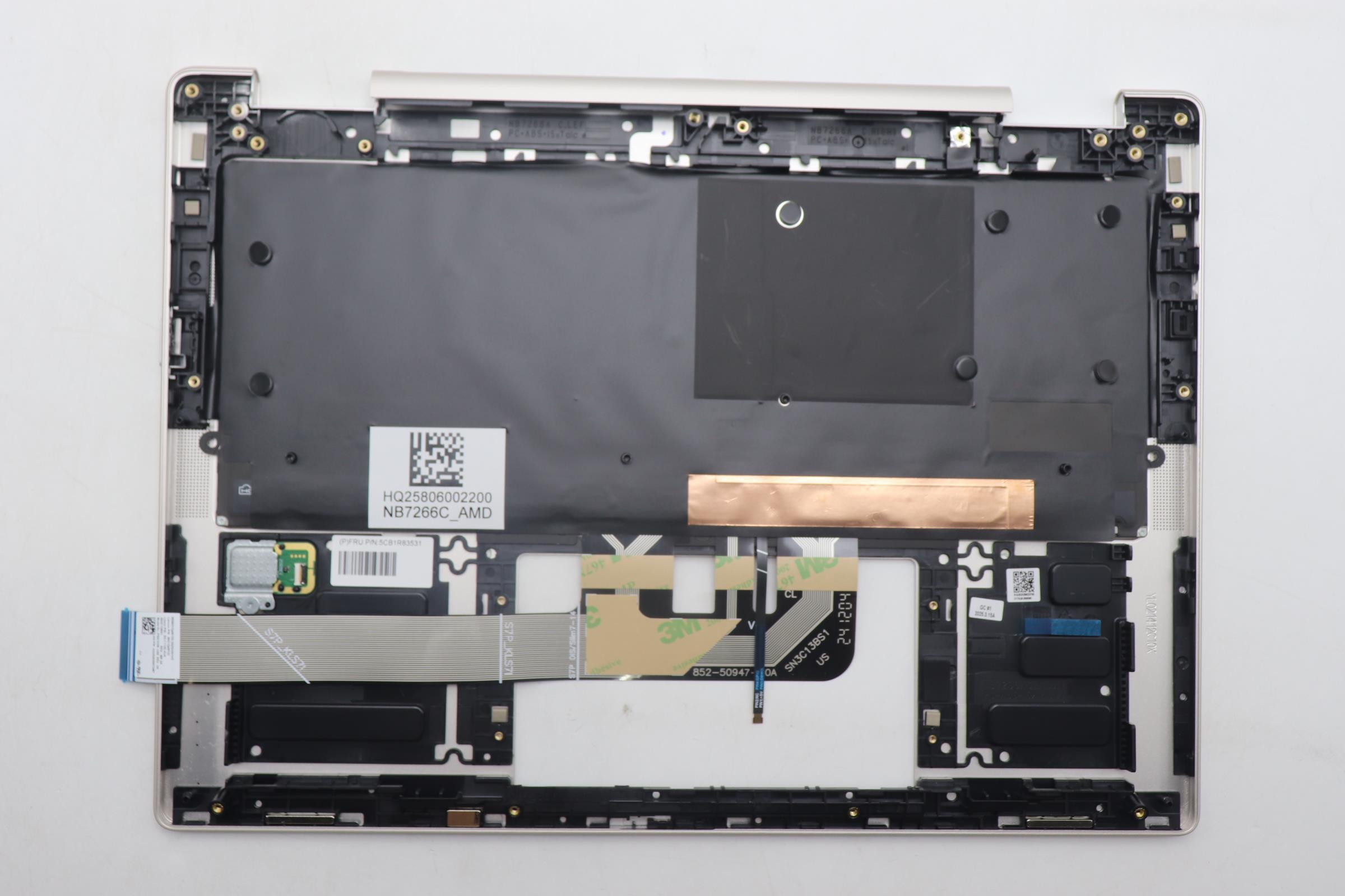 5CB1R83531 - Original Lenovo Keyboard with Upper Cover (Palmrest), English, Seashell, FingerPrint, Non_Puresight Logo