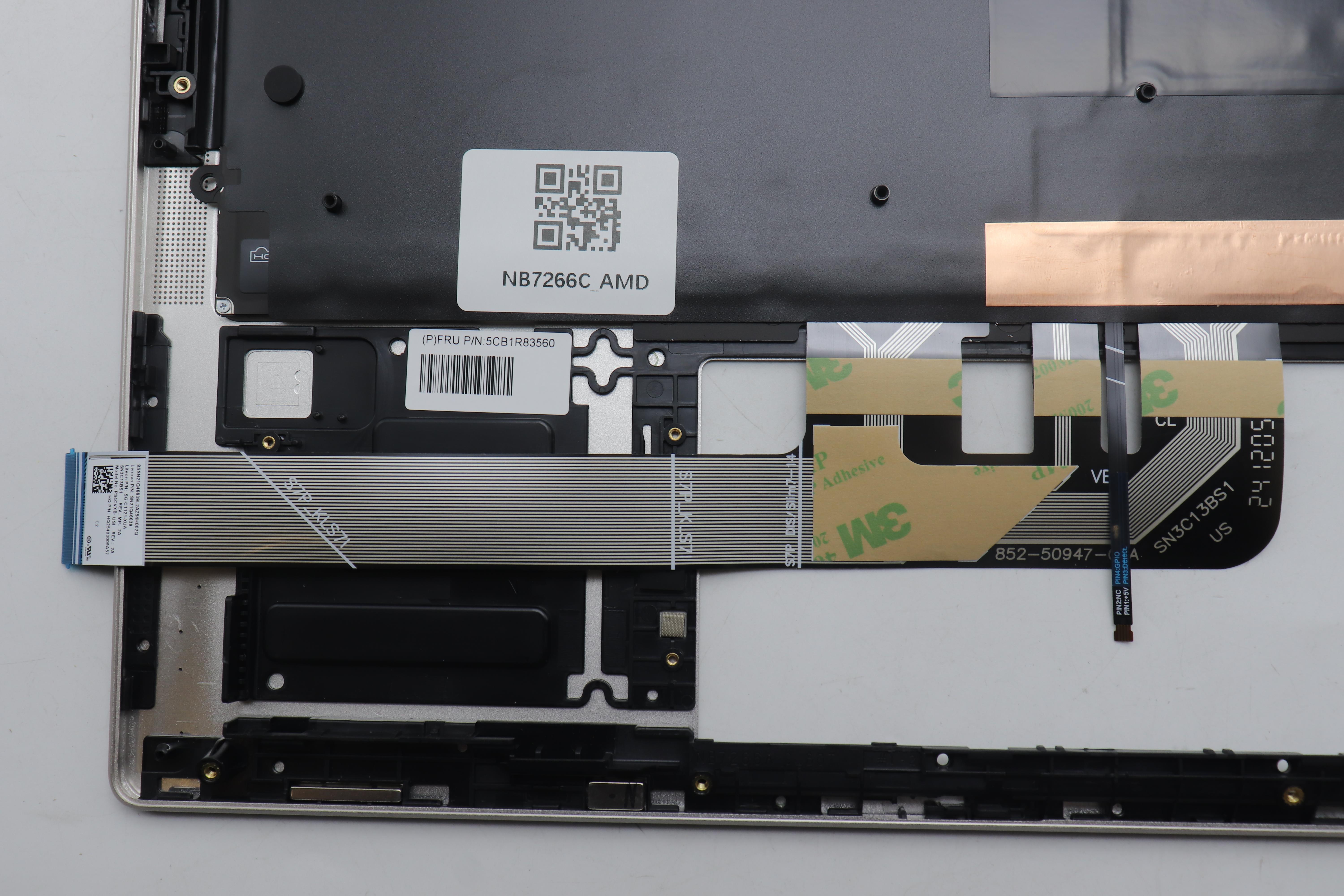 5CB1R83560 - Original Lenovo Keyboard with Upper Cover (Palmrest), English Euro, Seashell, Non_FingerPrint, Non_Puresight Logo