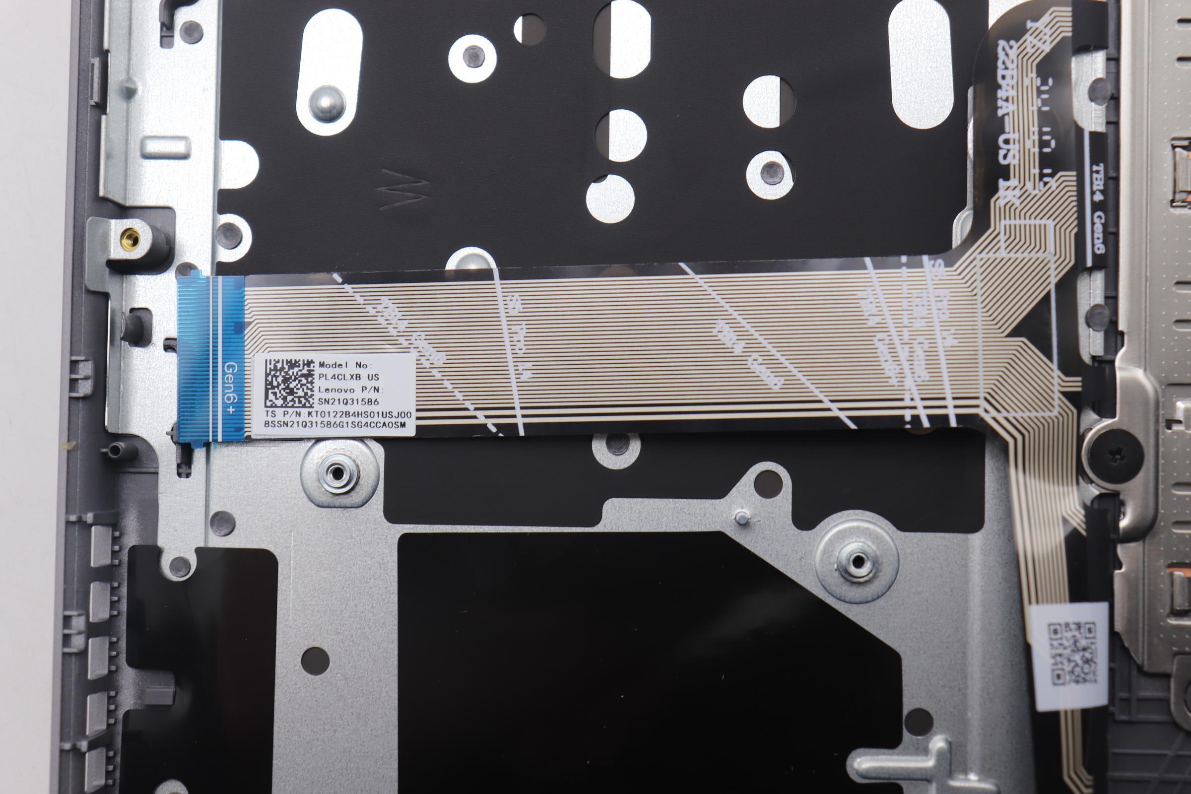 5CB1R99874 - Original Lenovo Keyboard with Upper Cover (Palmrest), English, Arctic Grey, Backlight, H-series