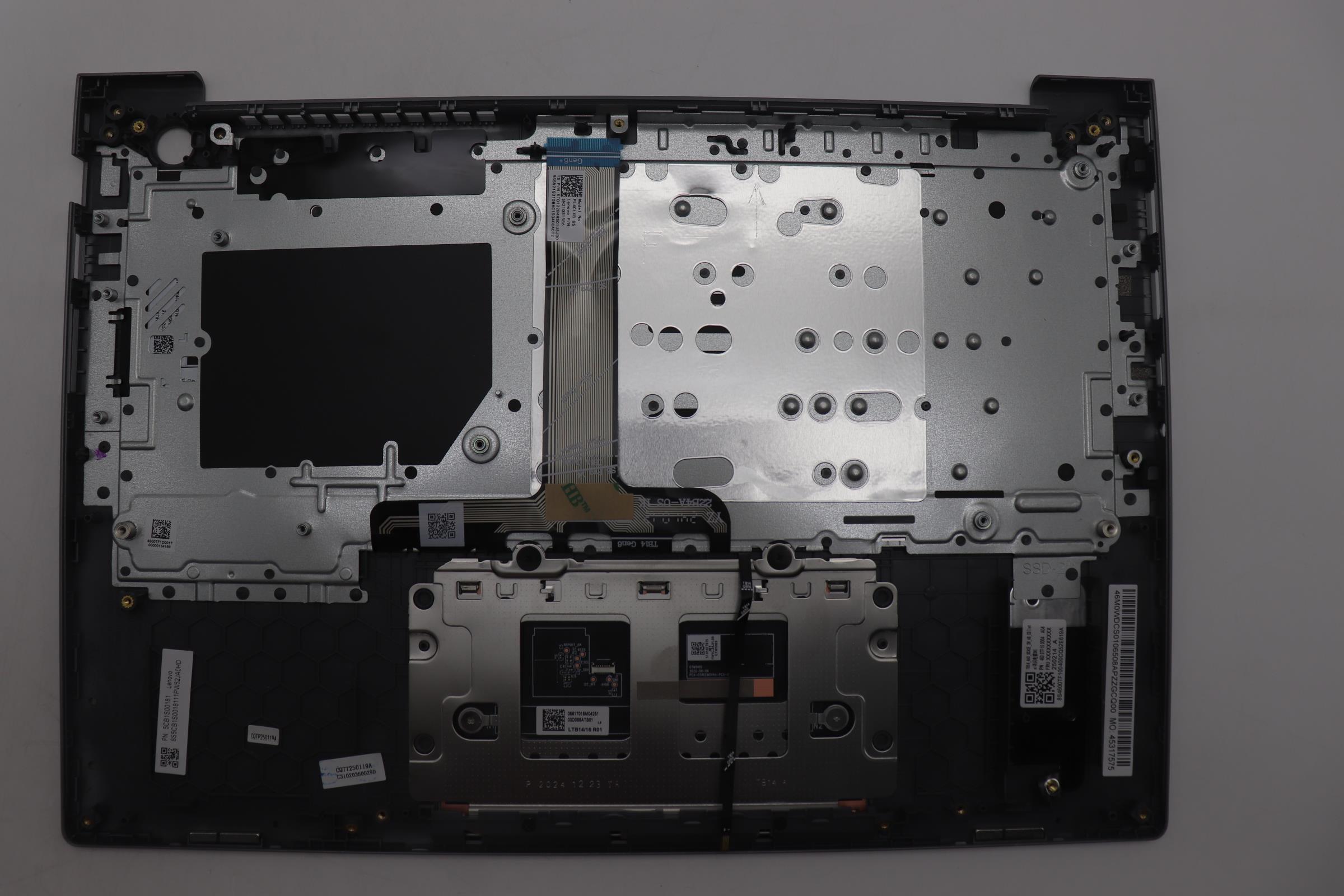 5CB1S00181 - Original Lenovo Keyboard with Upper Cover (Palmrest), English, Arctic Grey, Backlight, U-series