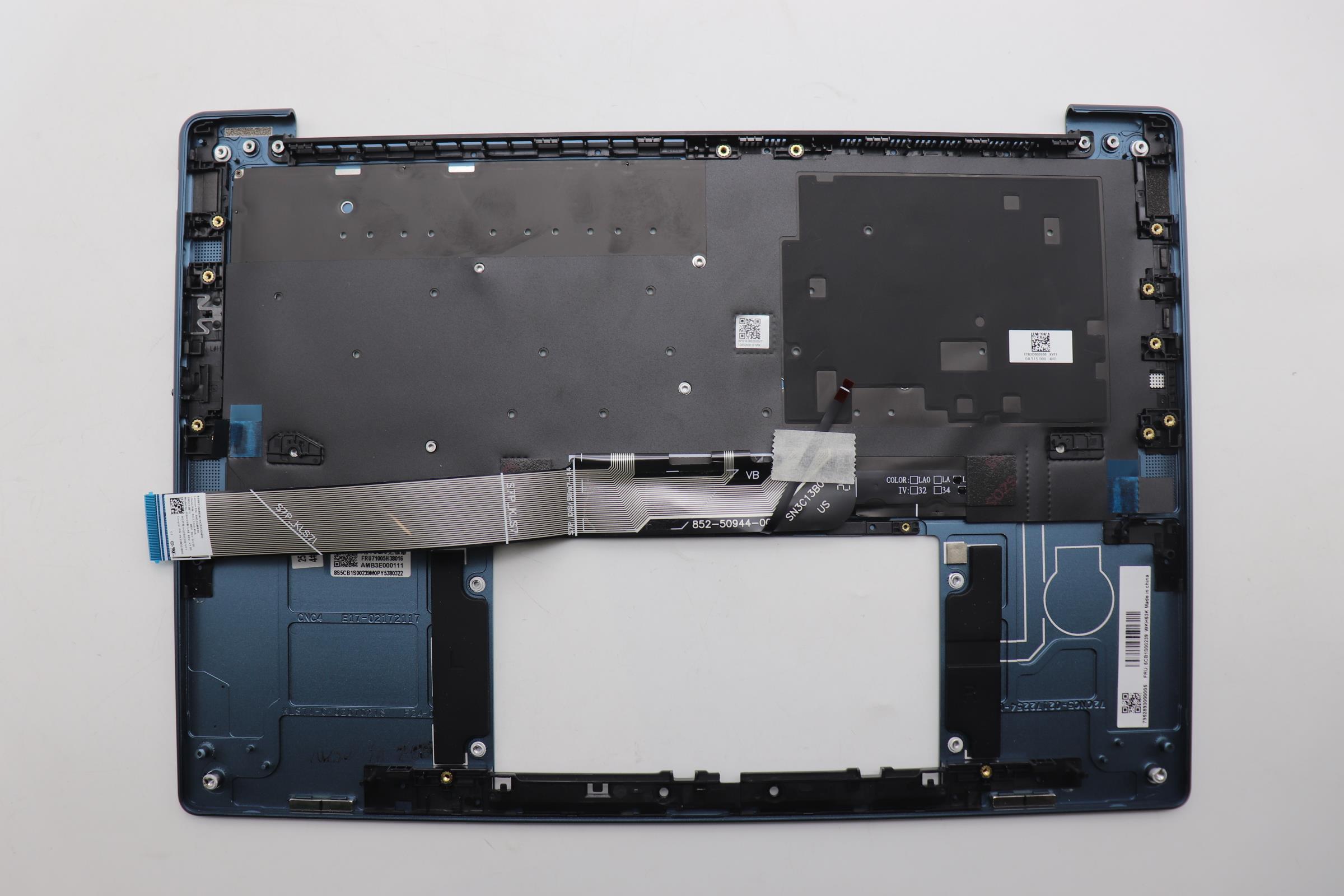 5CB1S00239 - Original Lenovo Keyboard with Upper Cover (Palmrest), English, Tidal Teal, Non_Puresight Logo