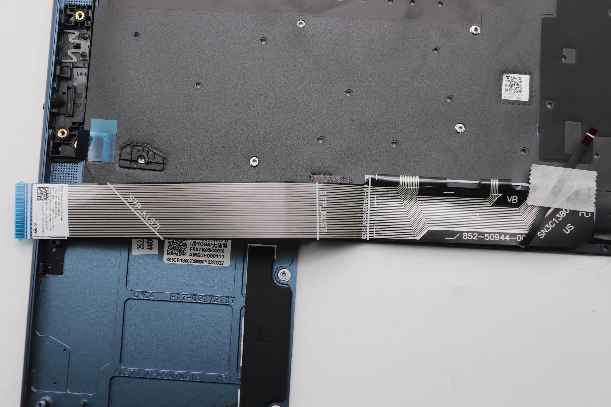 5CB1S00239 - Original Lenovo Keyboard with Upper Cover (Palmrest), English, Tidal Teal, Non_Puresight Logo