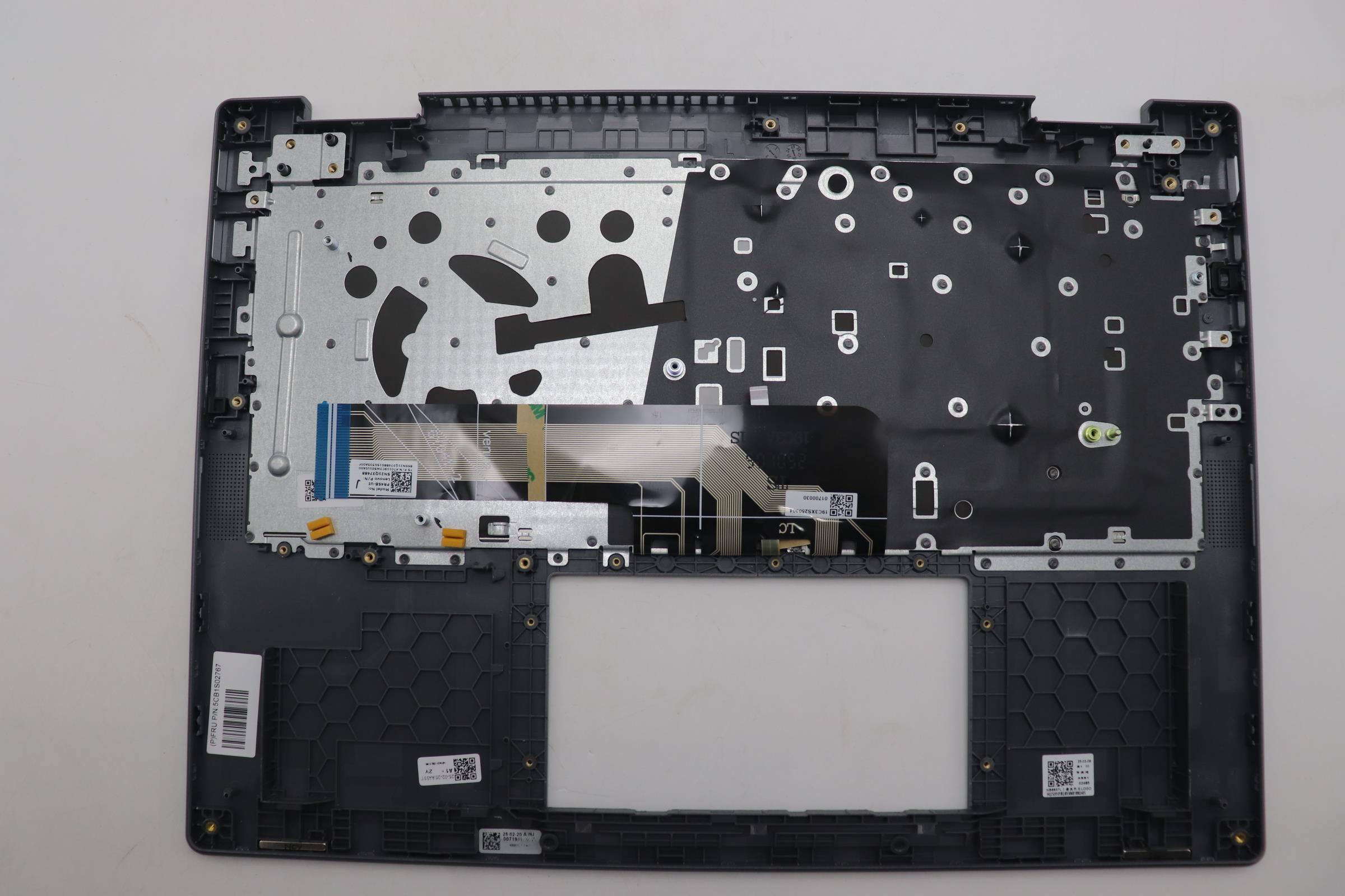 5CB1S02767 - Original Lenovo Keyboard with Upper Cover (Palmrest), English Euro, Luna Grey, Backlight, Non_FingerPrint