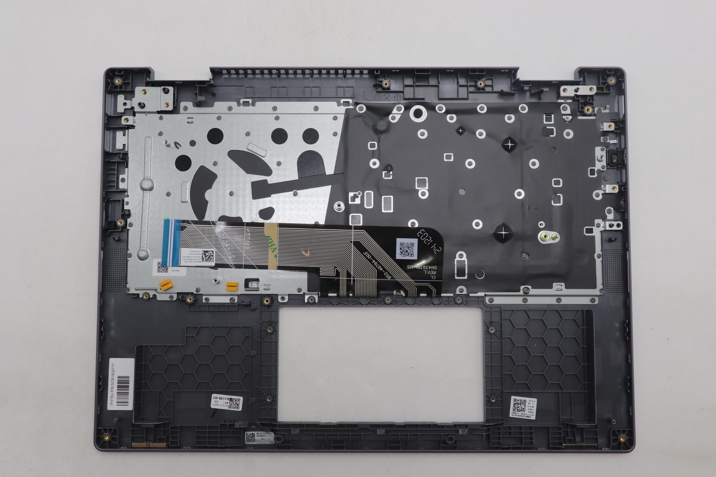 5CB1S02777 - Original Lenovo Keyboard with Upper Cover (Palmrest), English, Luna Grey, Non_FingerPrint