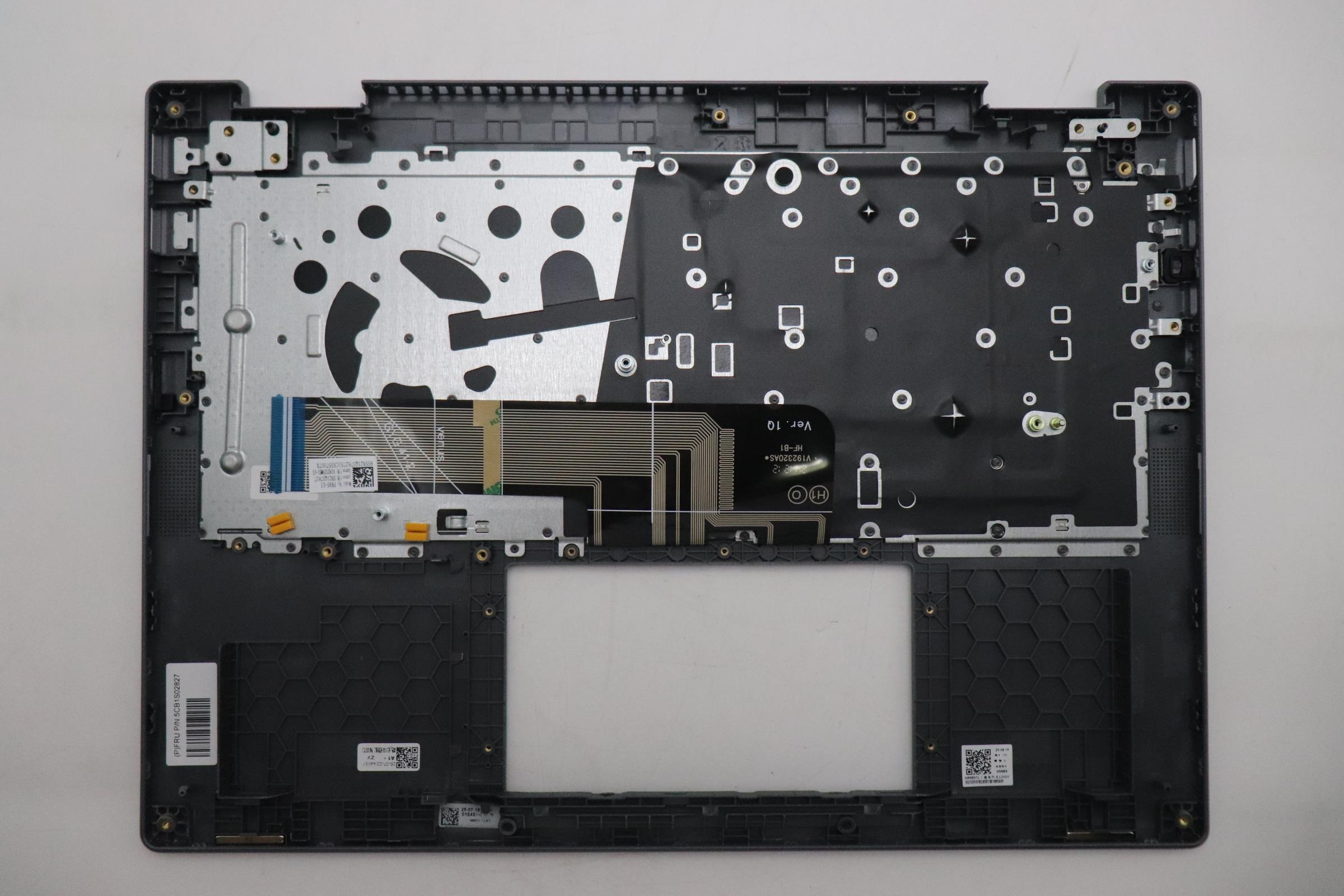 5CB1S02827 - Original Lenovo Keyboard with Upper Cover (Palmrest), English Euro, Luna Grey, Non_FingerPrint