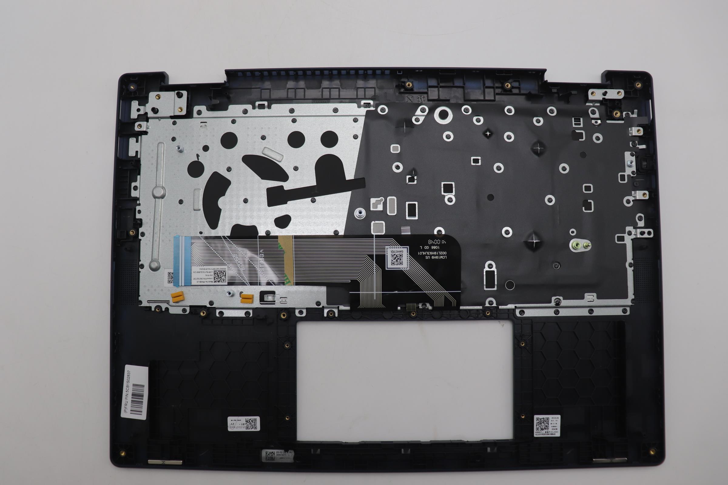 5CB1S02837 - Original Lenovo Keyboard with Upper Cover (Palmrest), English, Cosmic Blue, Backlight, Non_FingerPrint
