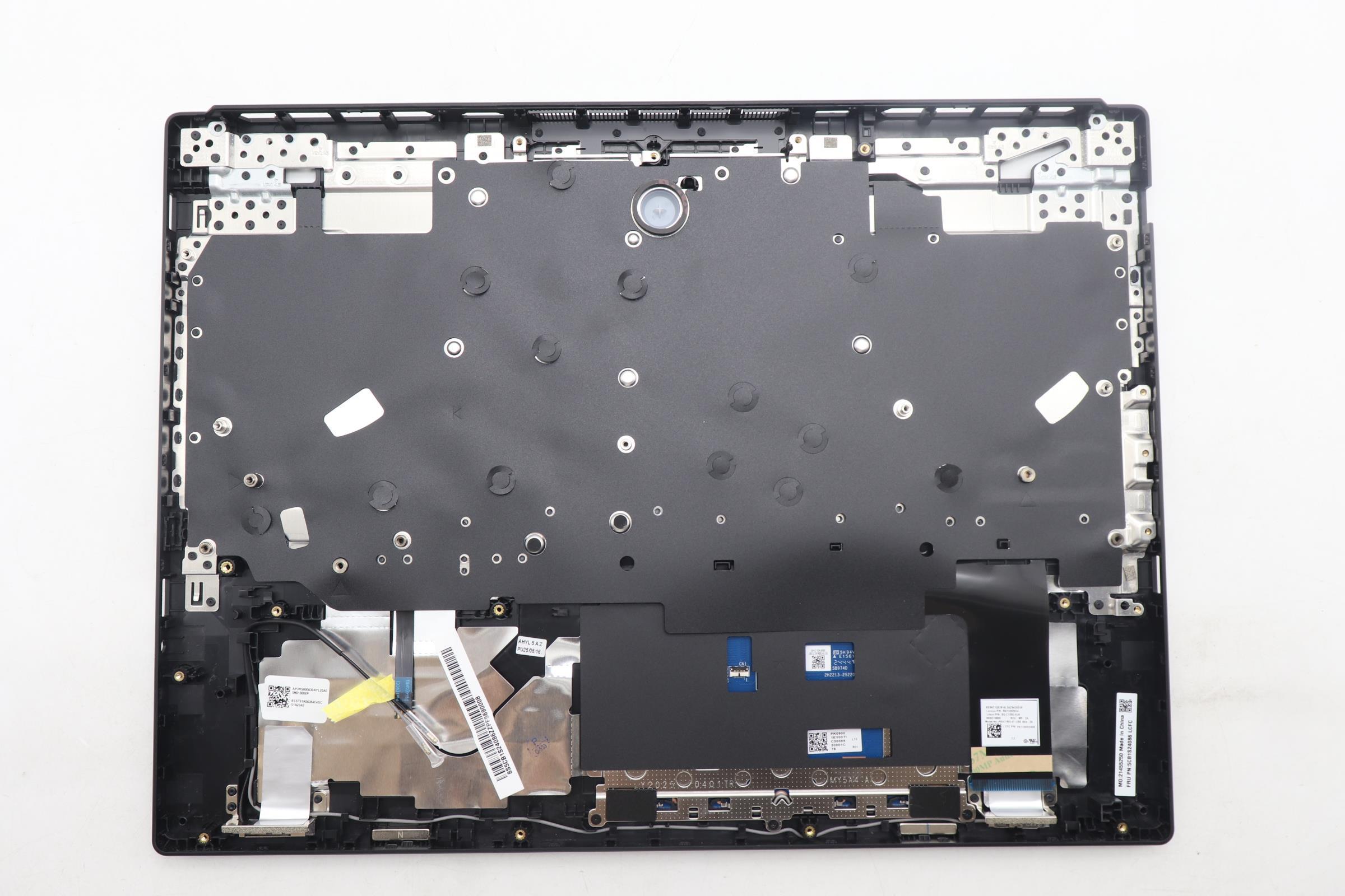 5CB1S24086 - Original Lenovo Keyboard with Top Cover, English, Eclipse Black, White Backlight, Anodizing Sandblasting