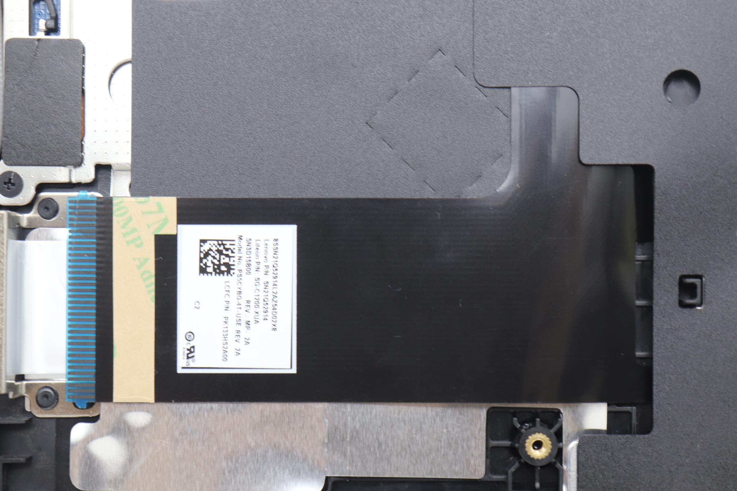 5CB1S24086 - Original Lenovo Keyboard with Top Cover, English, Eclipse Black, White Backlight, Anodizing Sandblasting