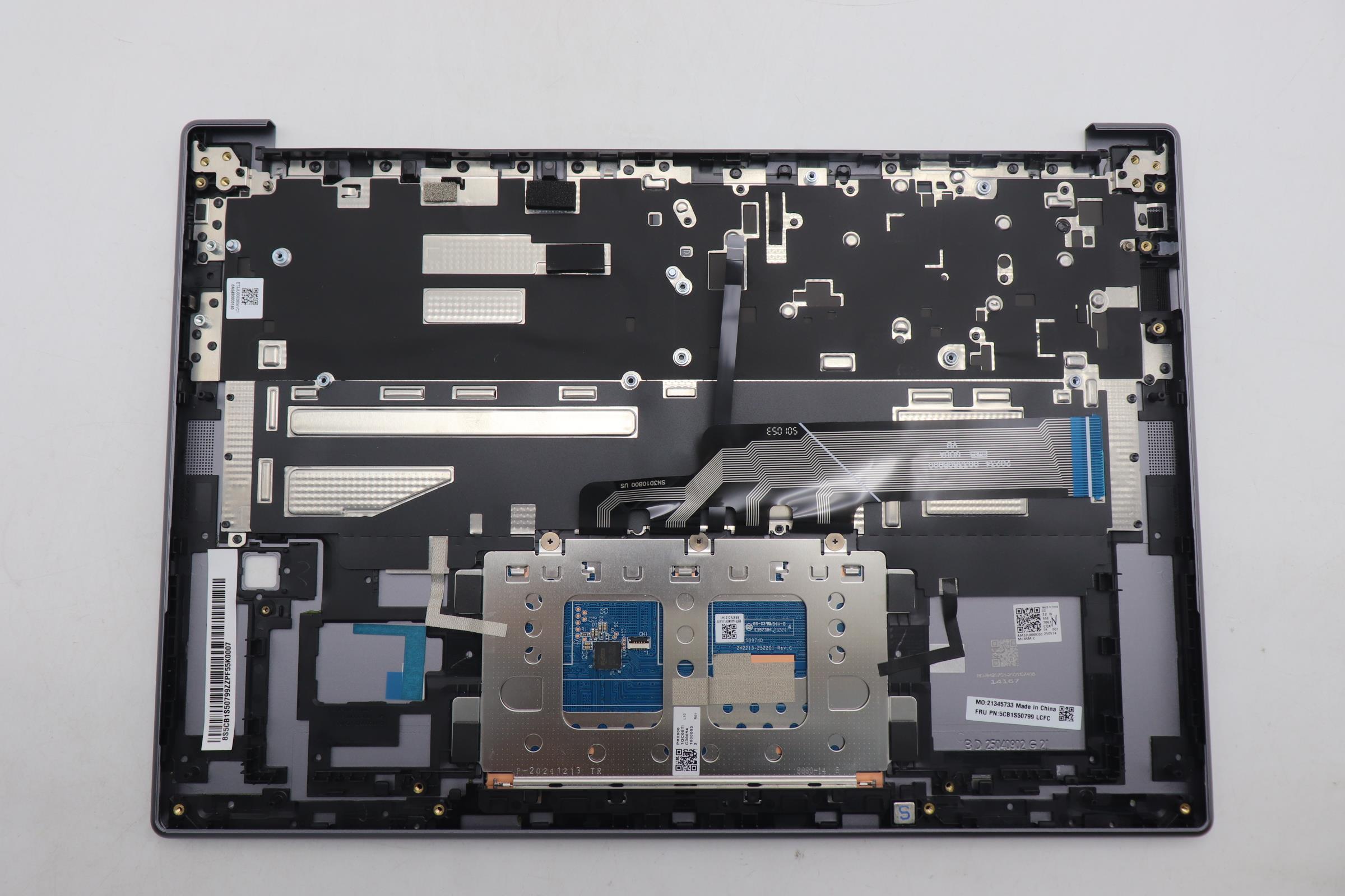 5CB1S50799 - Original Lenovo Keyboard with Top Cover, English, Luna Grey, FingerPrint