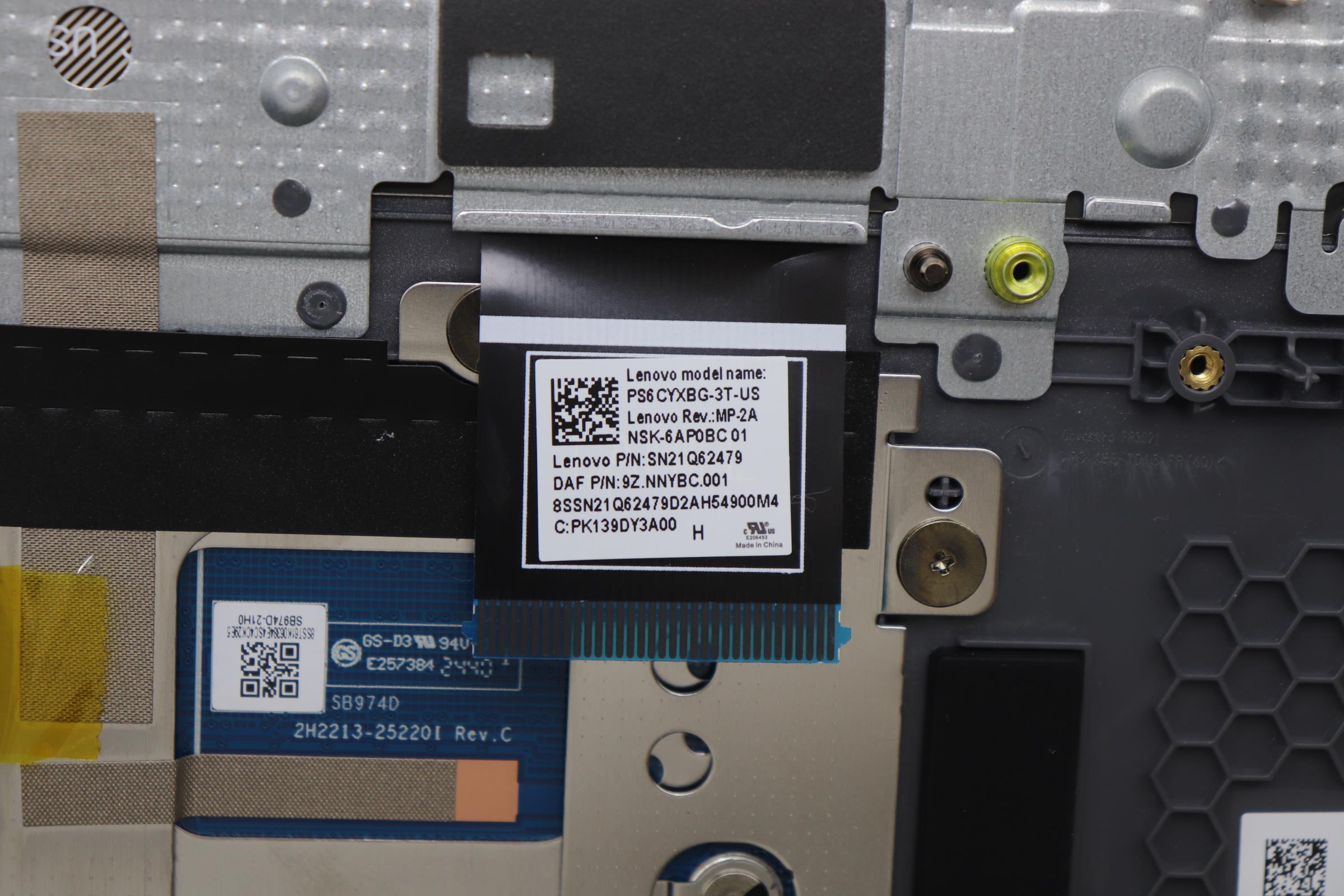 5CB1S57502 - Original Lenovo Keyboard with Top Cover, English, White Backlight