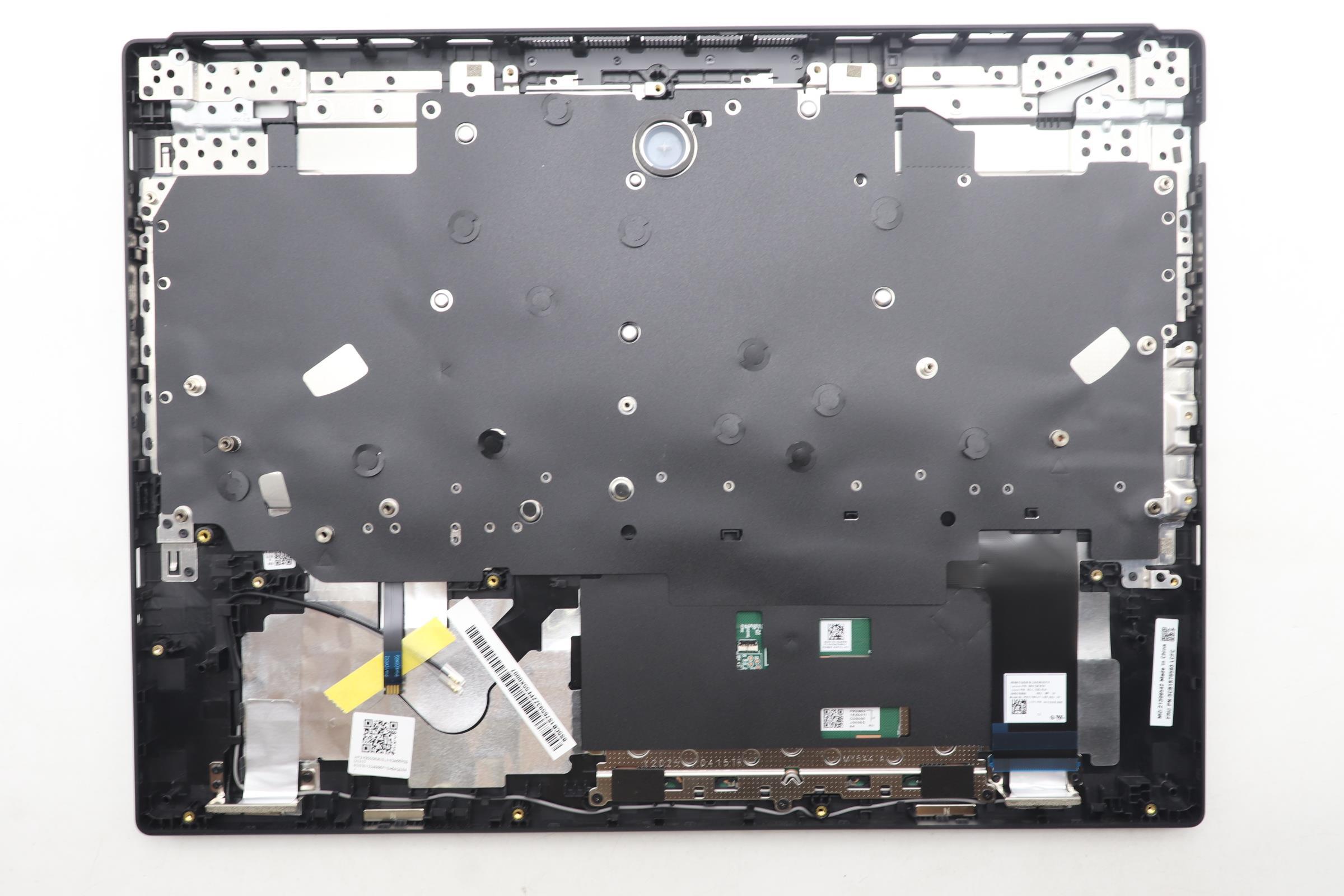 5CB1S76593 - Original Lenovo Keyboard with Top Cover, English, Eclipse Black, White Backlight, Anodizing Sandblasting