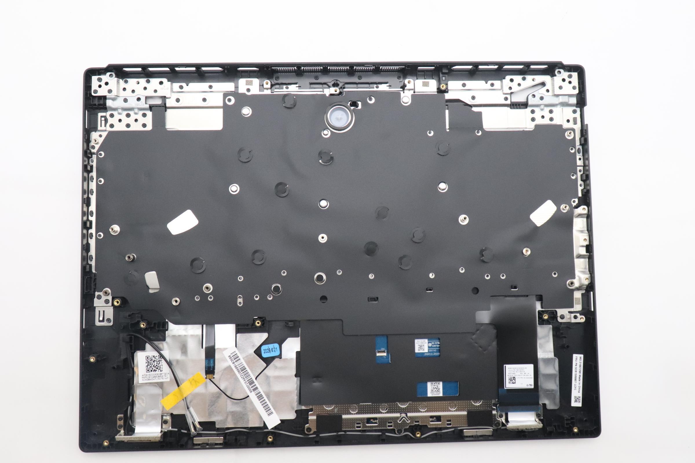 5CB1S89907 - Original Lenovo Keyboard with Top Cover, English, Eclipse Black, White Backlight, Anodizing Sandblasting