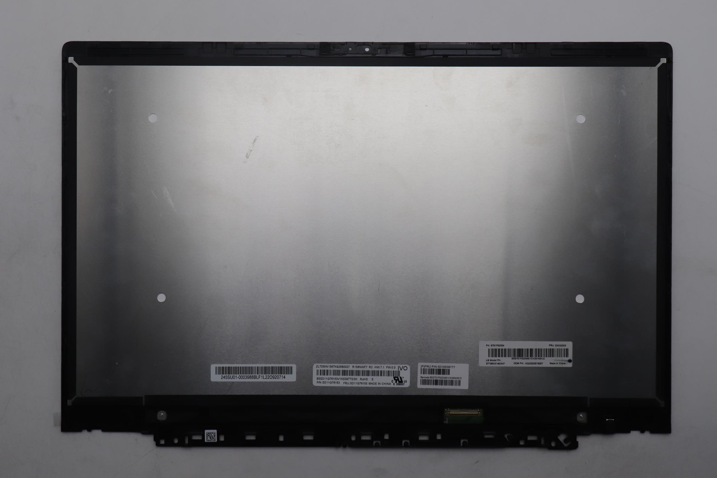 5D10S39777 - Original Lenovo LCD Assembly, 15.6", FHD, Anti-Glare, Touch, IPS, 300nits, 82T3 LaiBao LVO