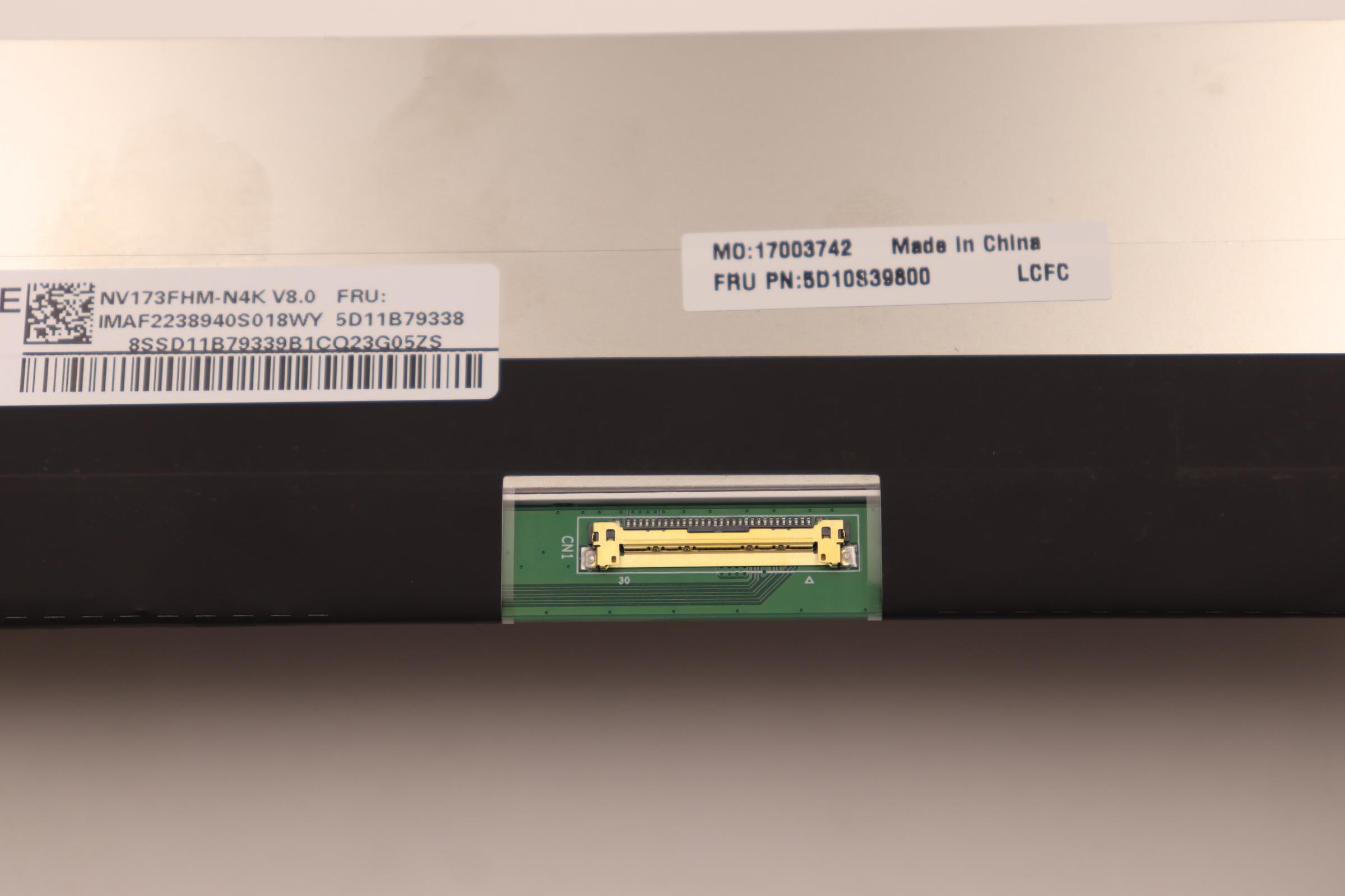 5D10S39800 - Original Lenovo LCD Assembly, 17.3", FHD, Non-Touch, Anti-Glare, IPS, 300nit, 82RL