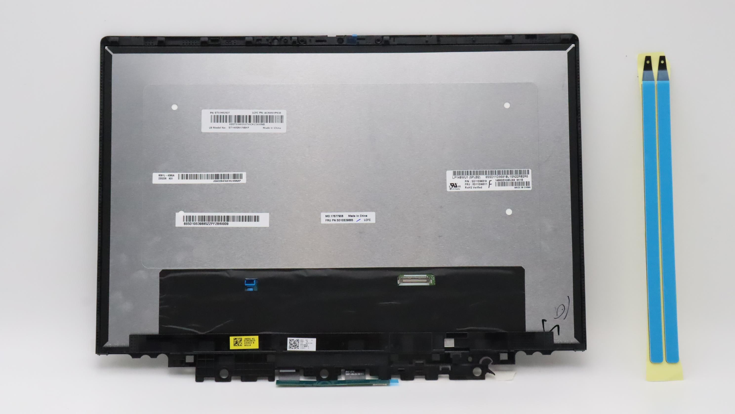 5D10S39885 - Original Lenovo LCD Assembly, 14", WUXGA, Anti-Glare, Non-Touch, IPS, 400nits, 82T5 2.4T LCD LGD