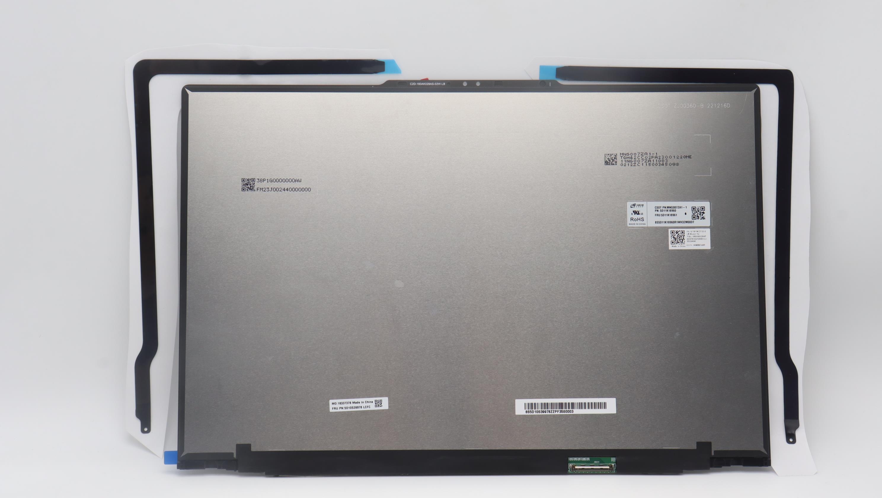 5D10S39978 - Original Lenovo LCD Module,16",3.2K,Non-Touch,Anti-Glare,IPS,400nit,100%DCI-P3